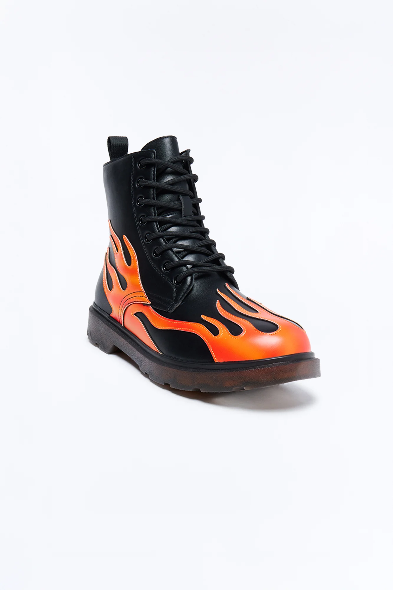 Heat Lace Up Chunky Combat Boot - Black - Image 2