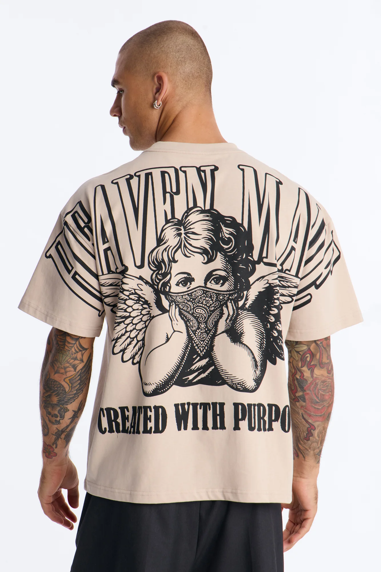 Heaven Made Heavy Weight Oversized Short Sleeve Tee - Taupe