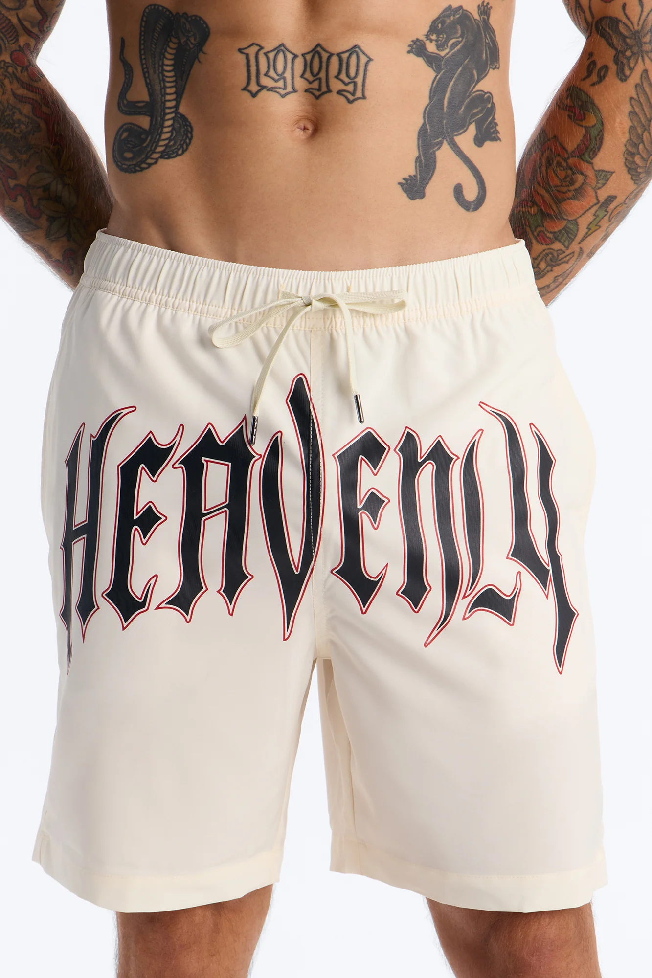 Heavenly Mindset Swim Trunk 7″ - Cream/combo - Image 3