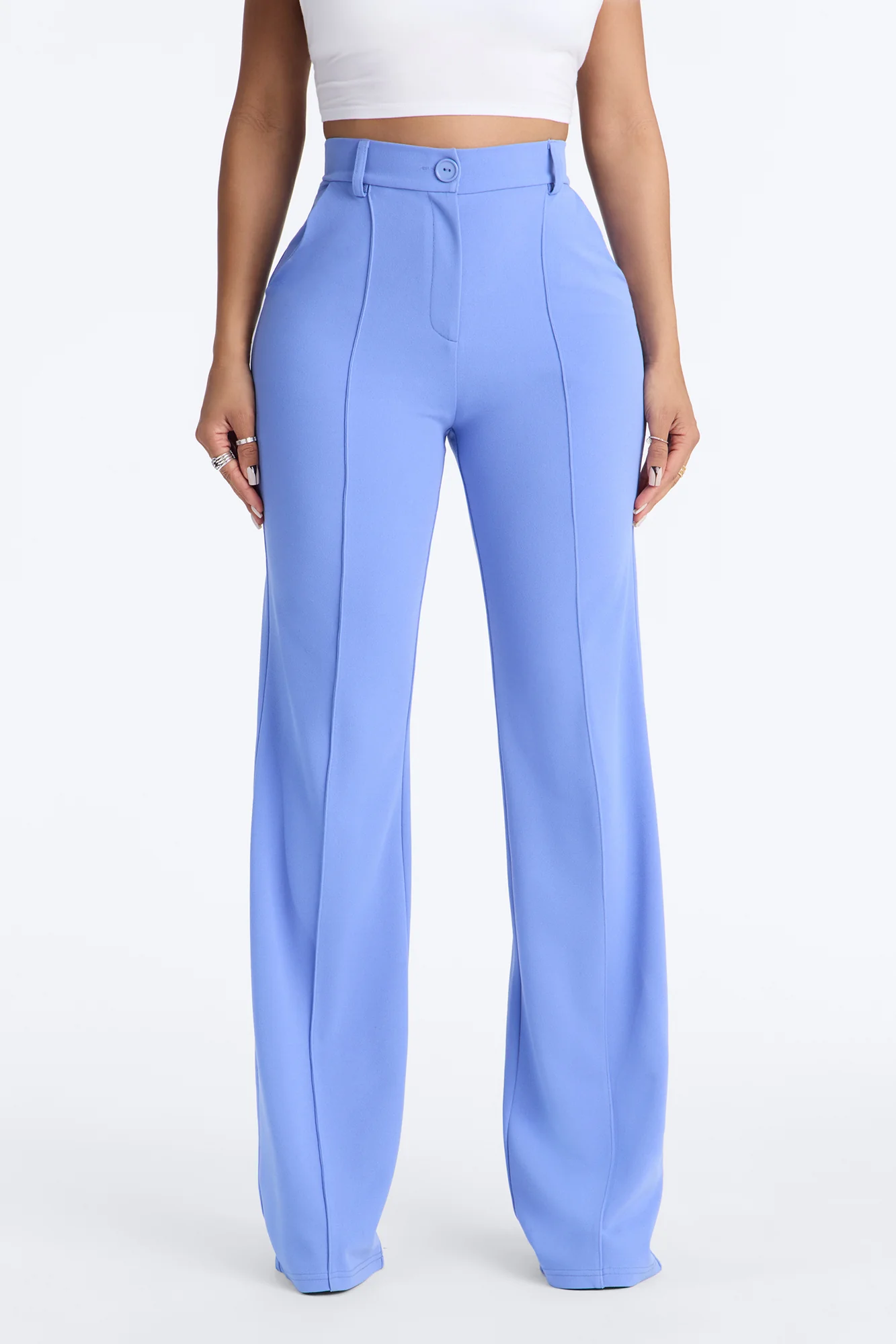 Heidi Wide Leg Trouser Pant - Periwinkle - Image 2