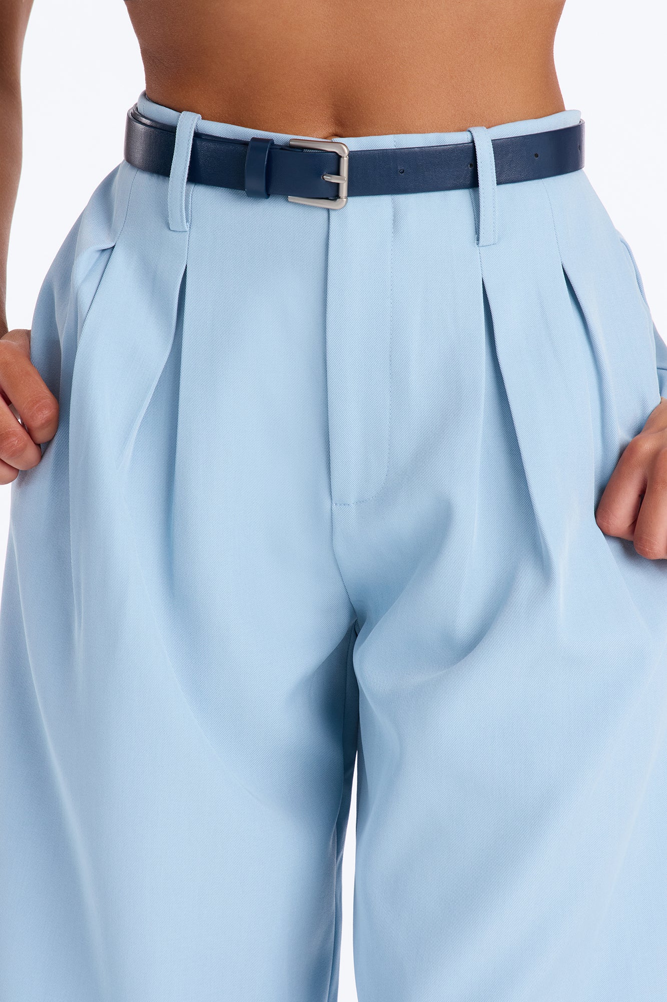 Helena Belted Trouser Pant - Blue - Image 3
