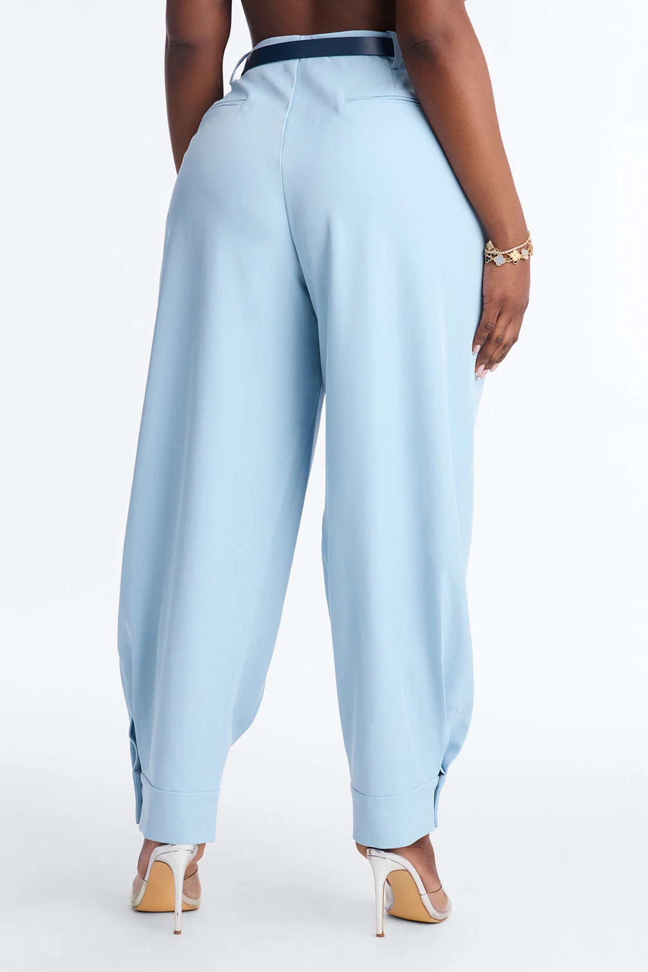 Helena Belted Trouser Pant - Blue - Image 9