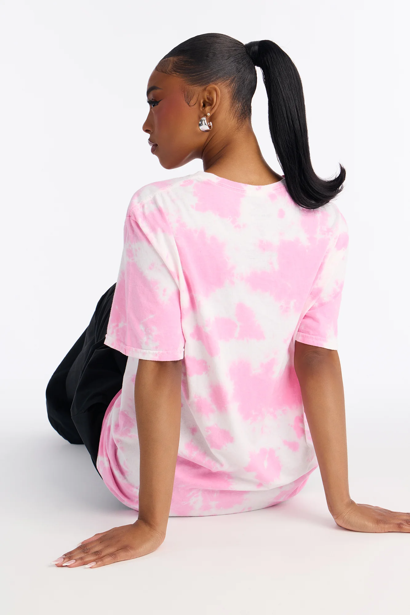 Hello Kitty Washed Oversized Crew Neck Tshirt - Pink/combo - Image 4