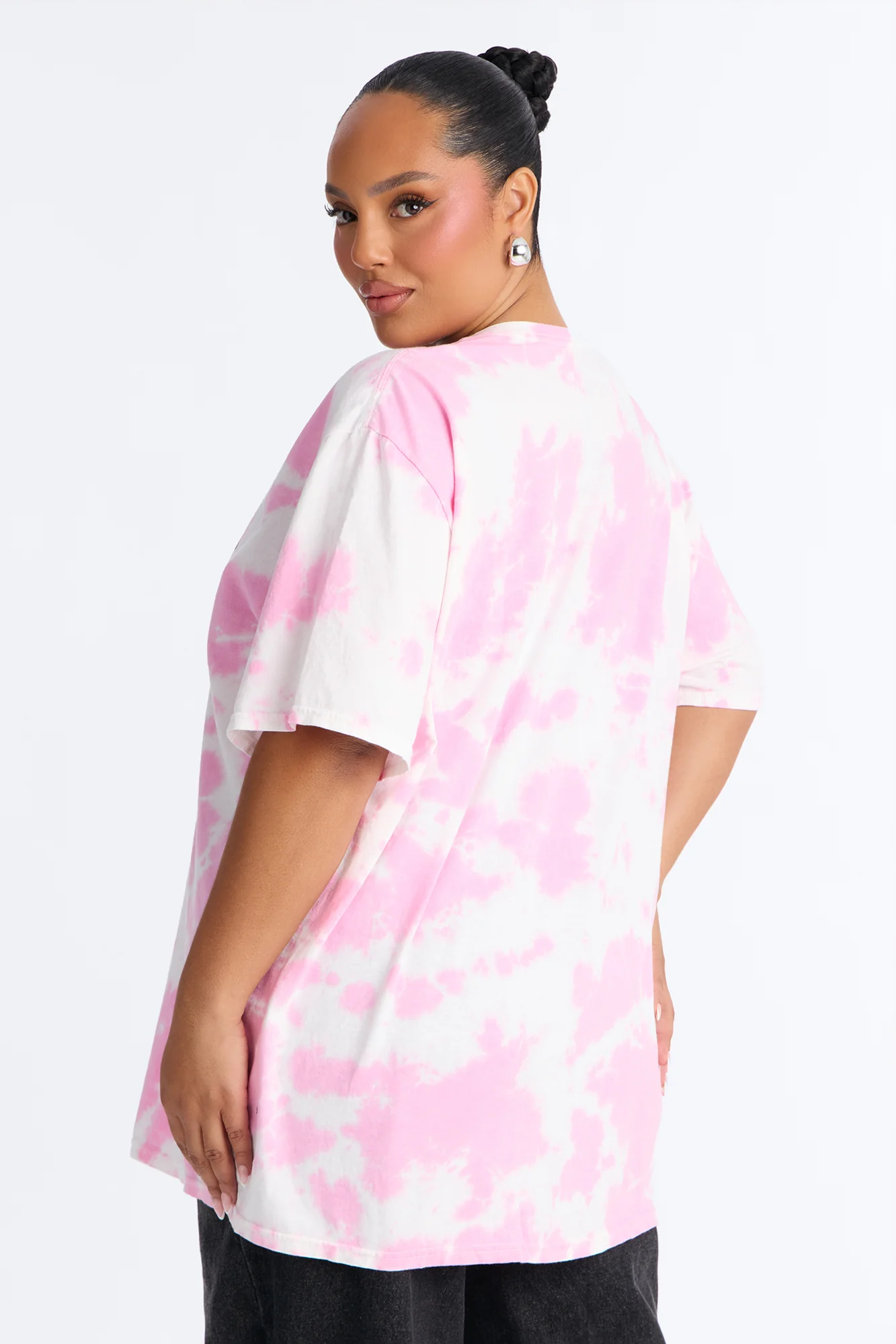 Hello Kitty Washed Oversized Crew Neck Tshirt - Pink/combo - Image 7