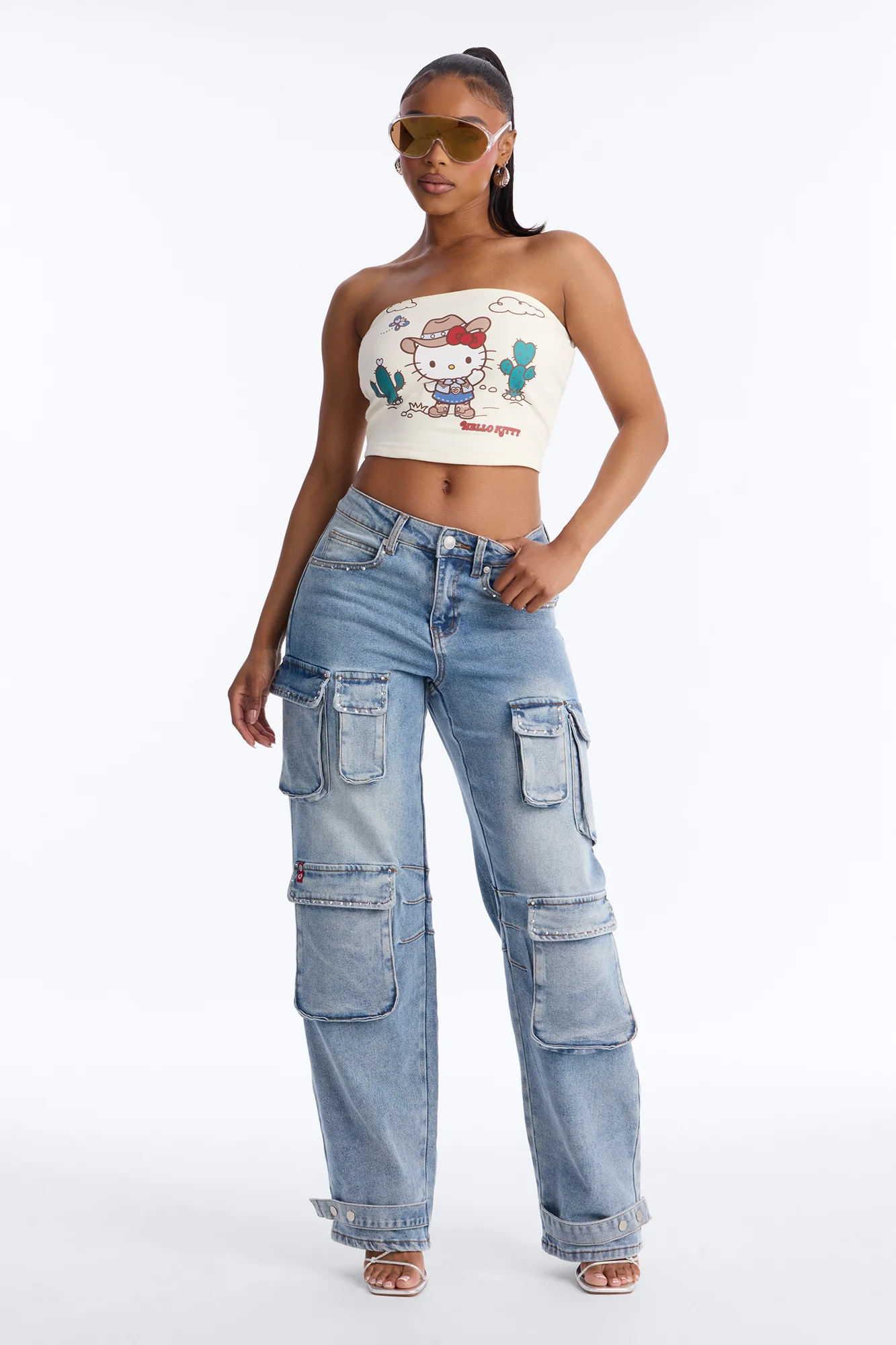 Hello Kitty Western Tube Top - Cream - Image 3