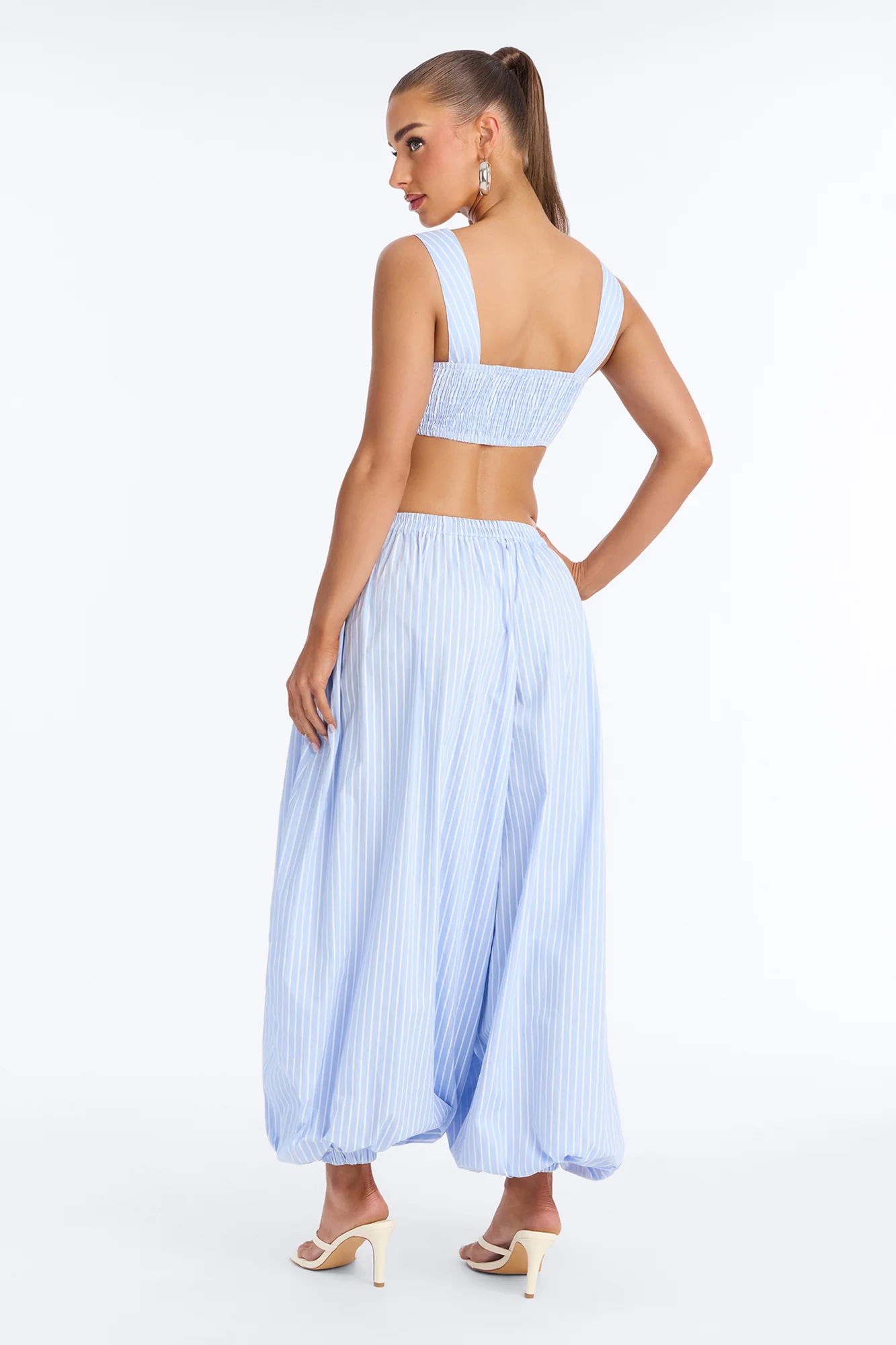 Henney Striped Balloon Pant Set - Blue/combo - Image 4