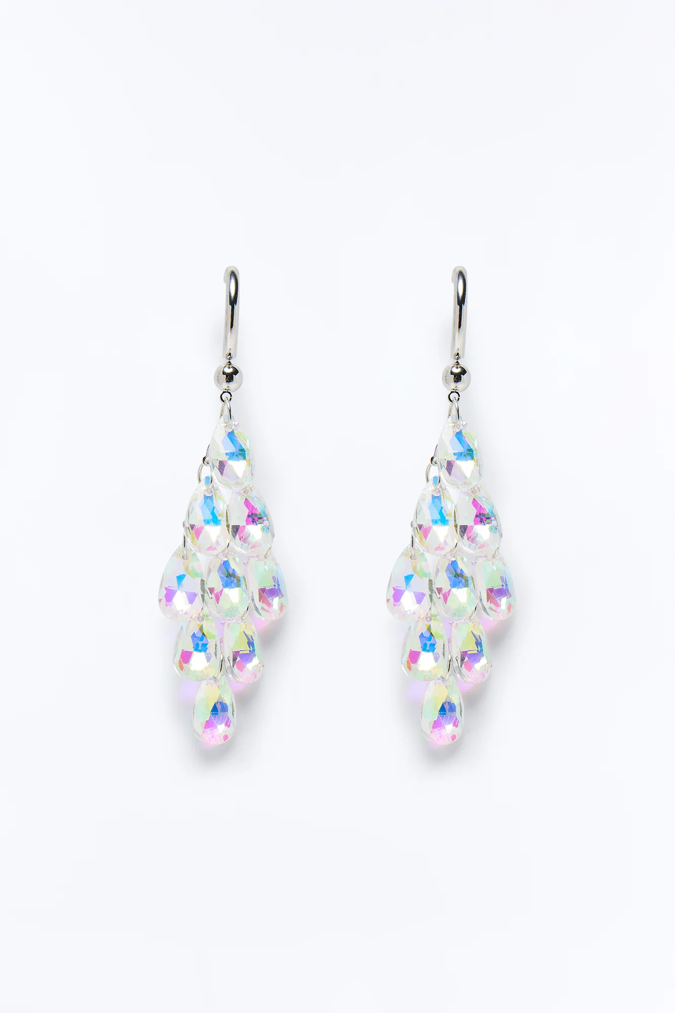 Here For A Fun Time Earrings - Clear/Silver - Image 3