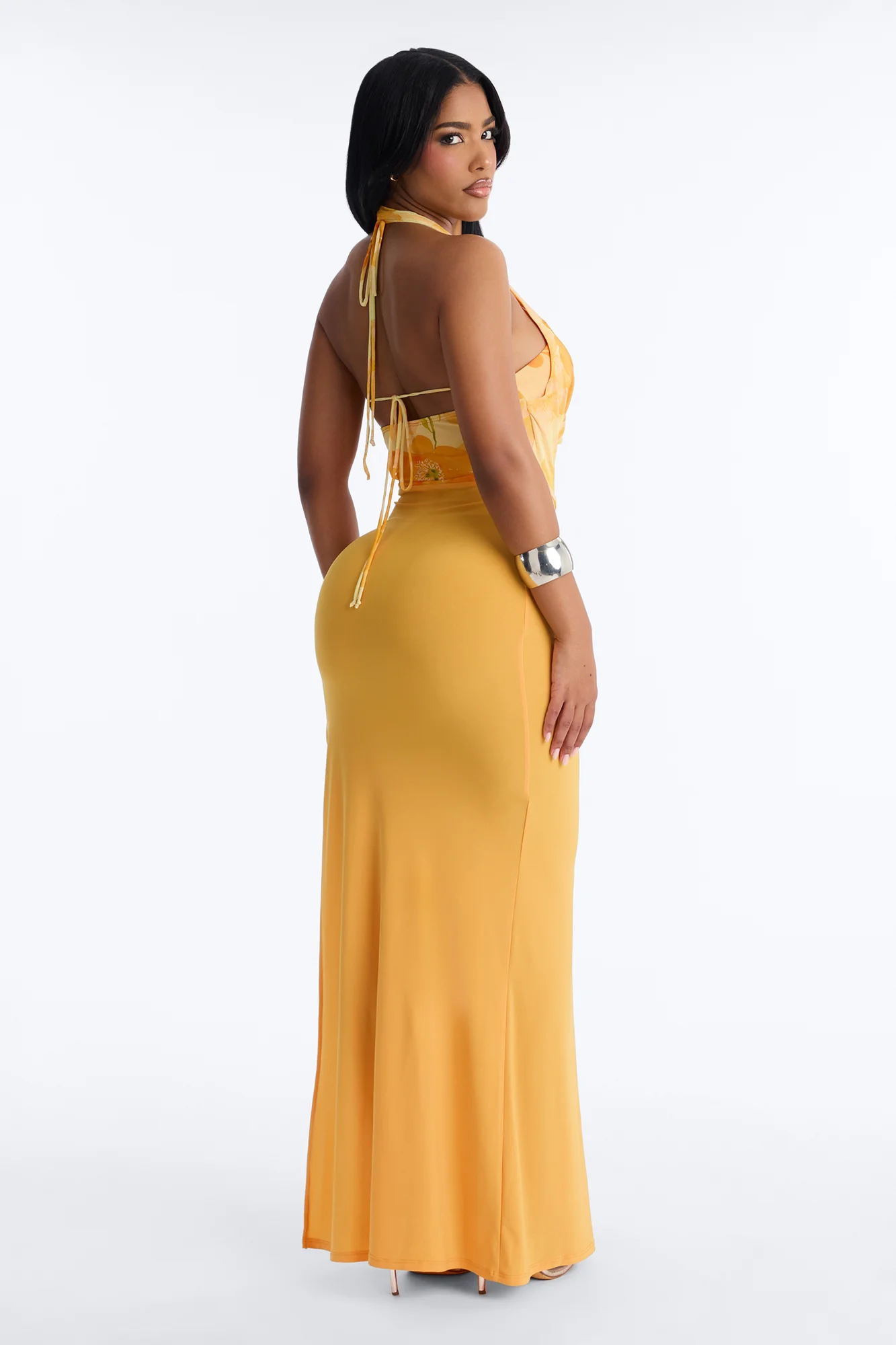 Here For The Sun Floral Maxi Dress - Orange - Image 4