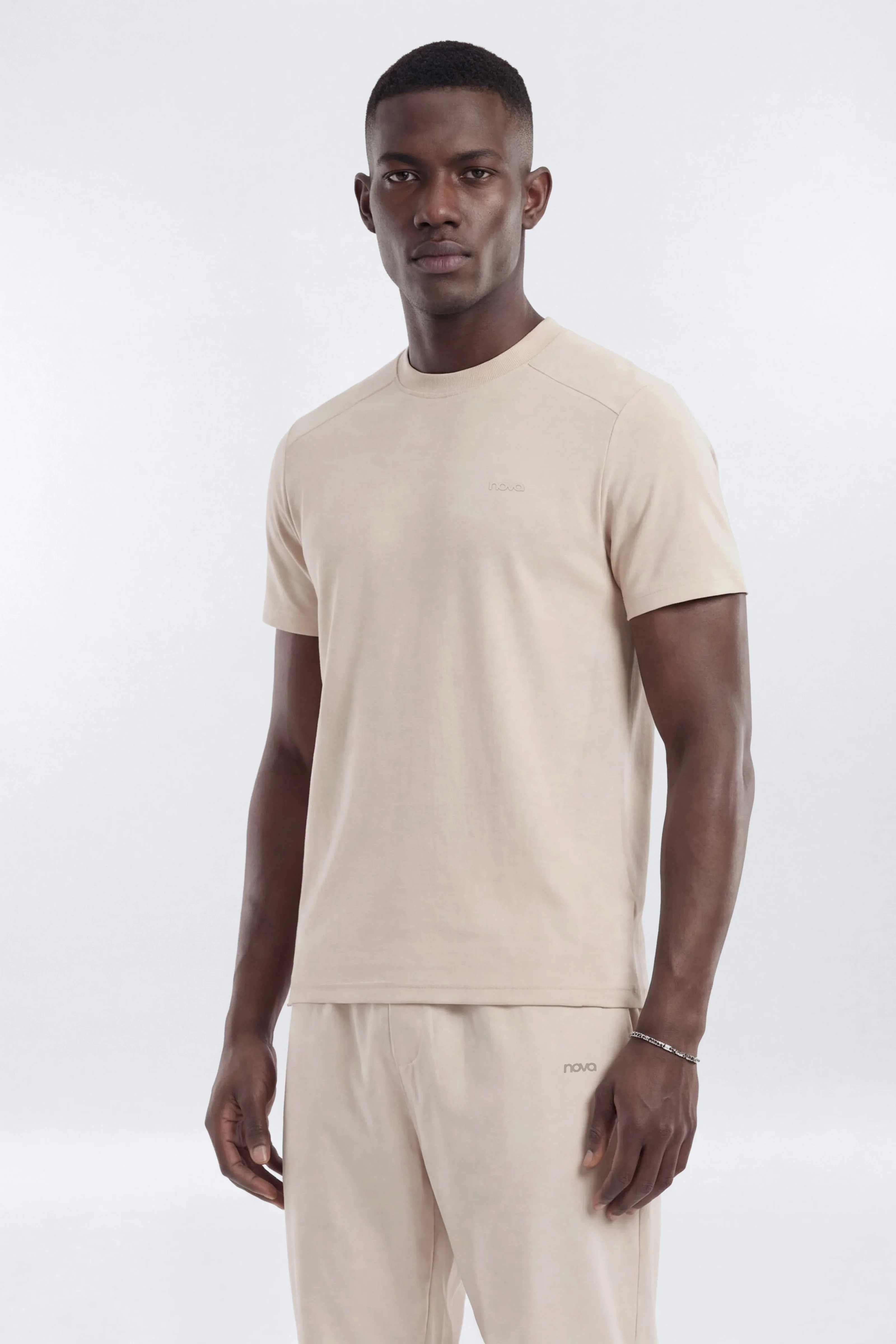 HexTech™ Crew Neck Active Top - Oat Milk