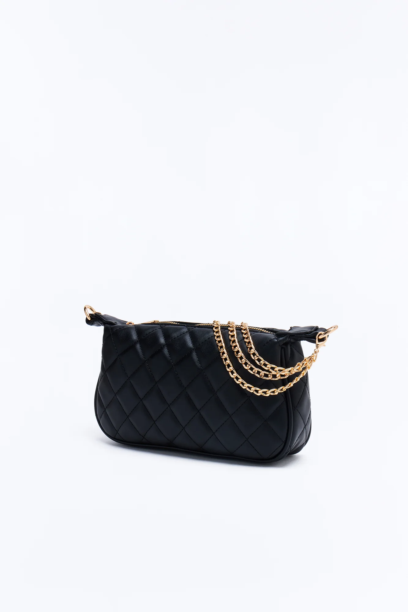 High Achiever Faux Leather Shoulder Handbag - Black - Image 4
