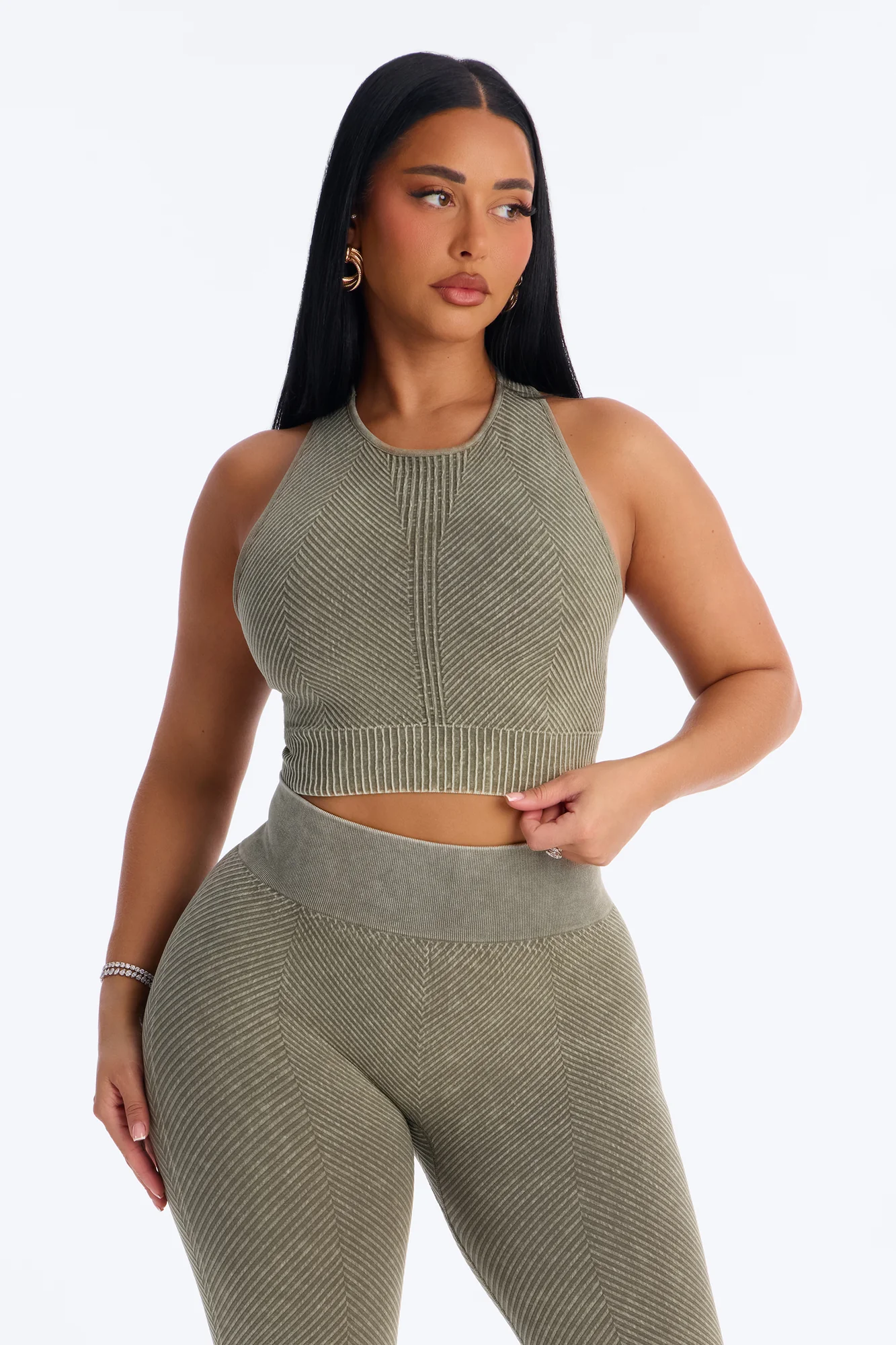 High Function Seamless Legging Set - Olive - Image 2