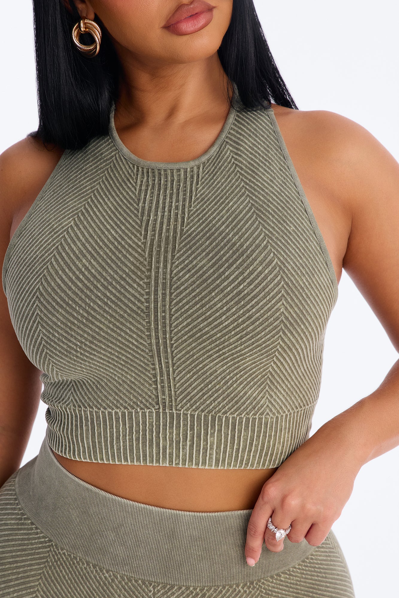 High Function Seamless Legging Set - Olive - Image 3