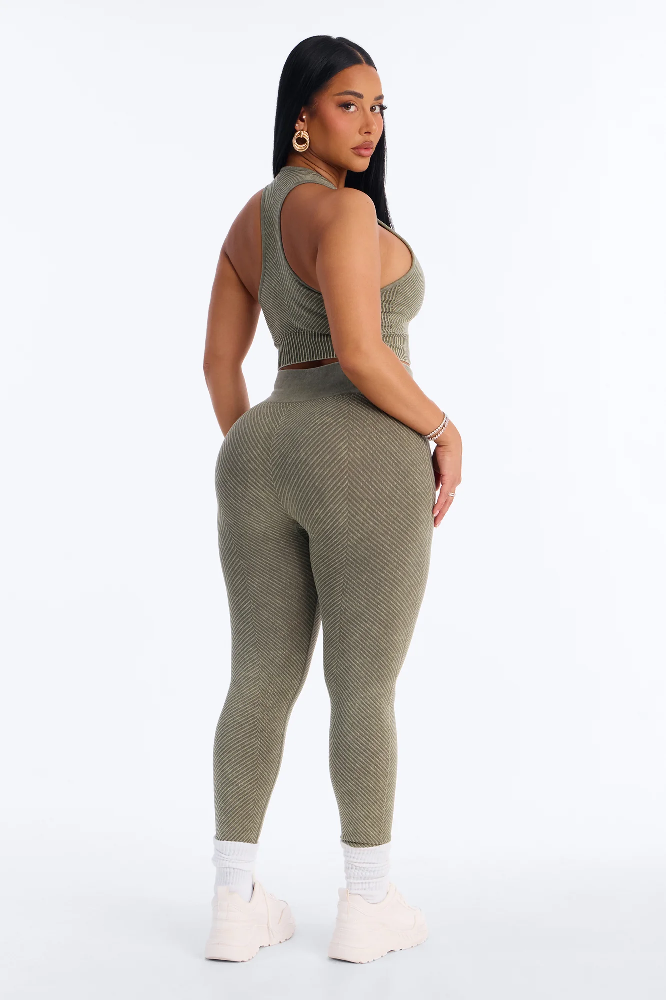 High Function Seamless Legging Set - Olive - Image 4