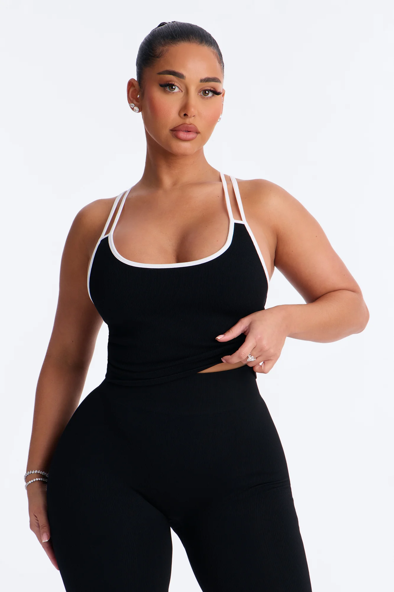High Impact Seamless Legging Set - Black - Image 2