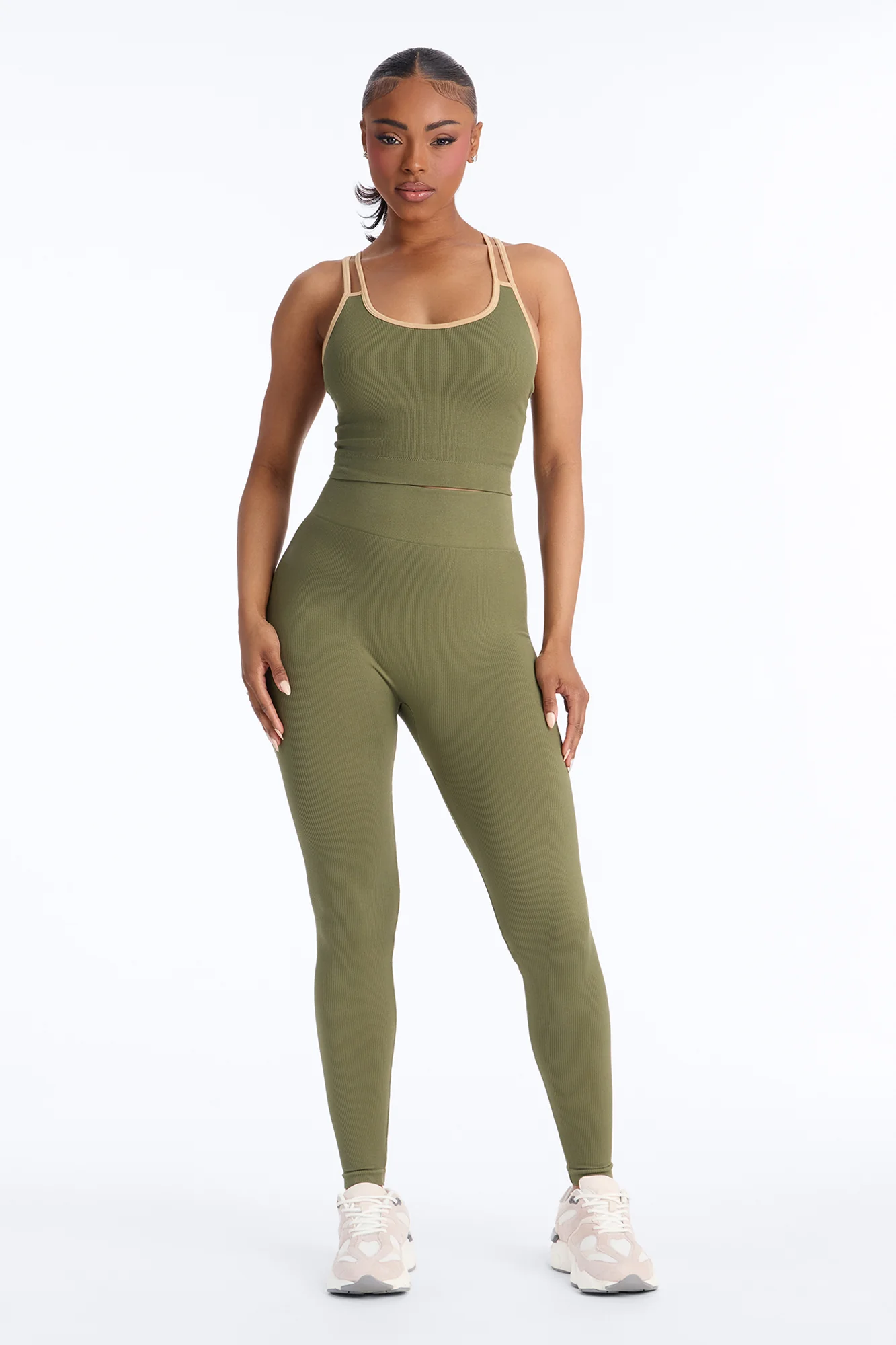 High Impact Seamless Legging Set - Olive