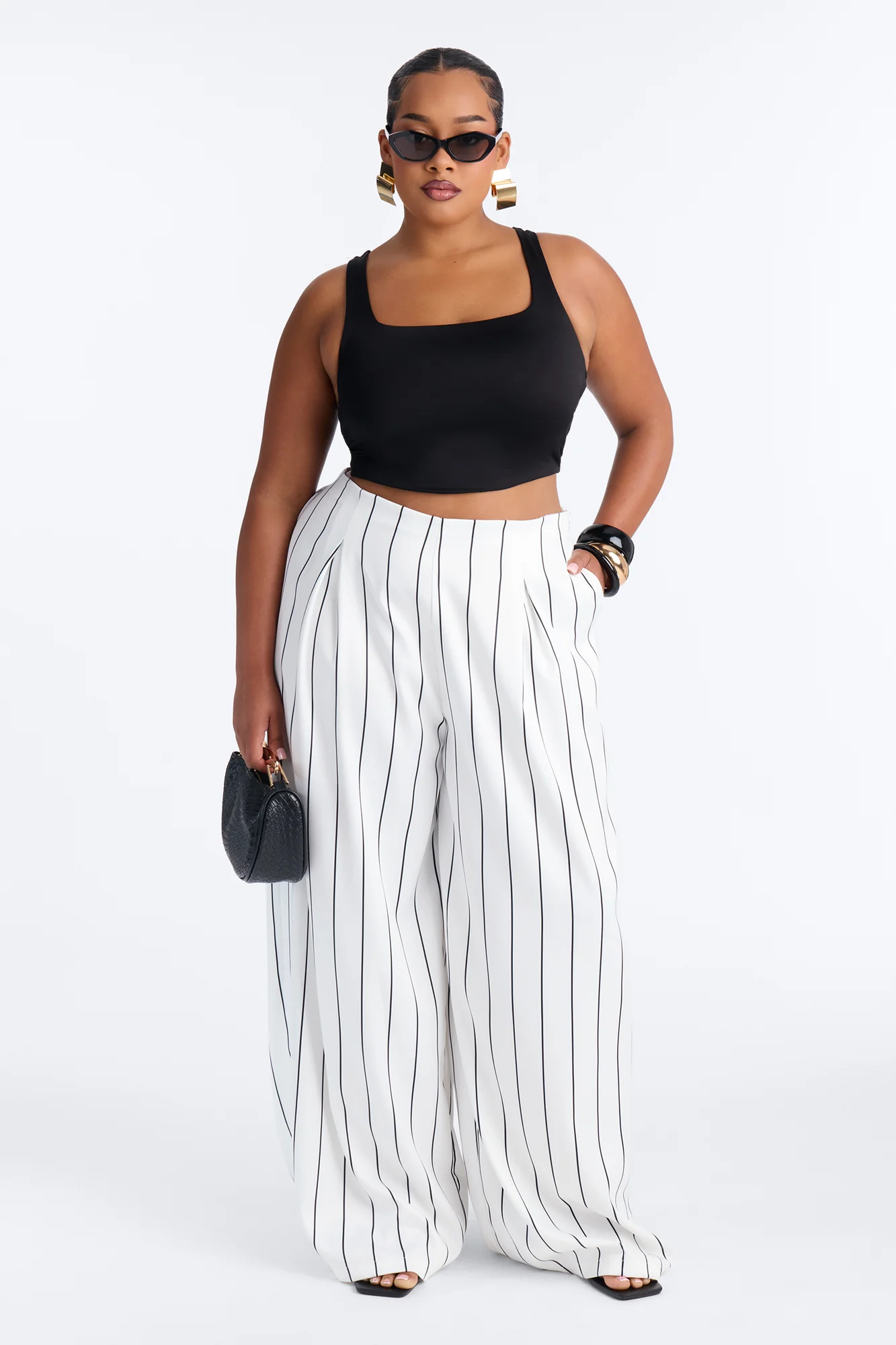 High Standards Pinstripe Trouser Pant 34″ - Ivory - Image 4