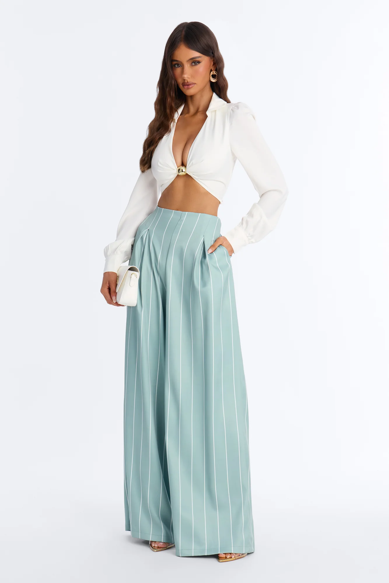 High Standards Pinstripe Trouser Pant 34″ - Sage