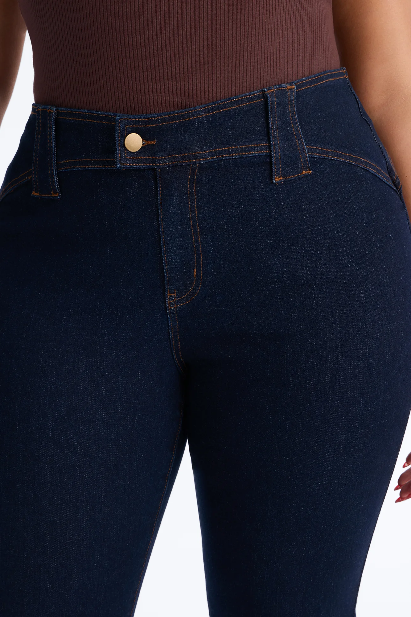 Hit It Compression Stretch Bootcut Jeans - Dark Wash - Image 7
