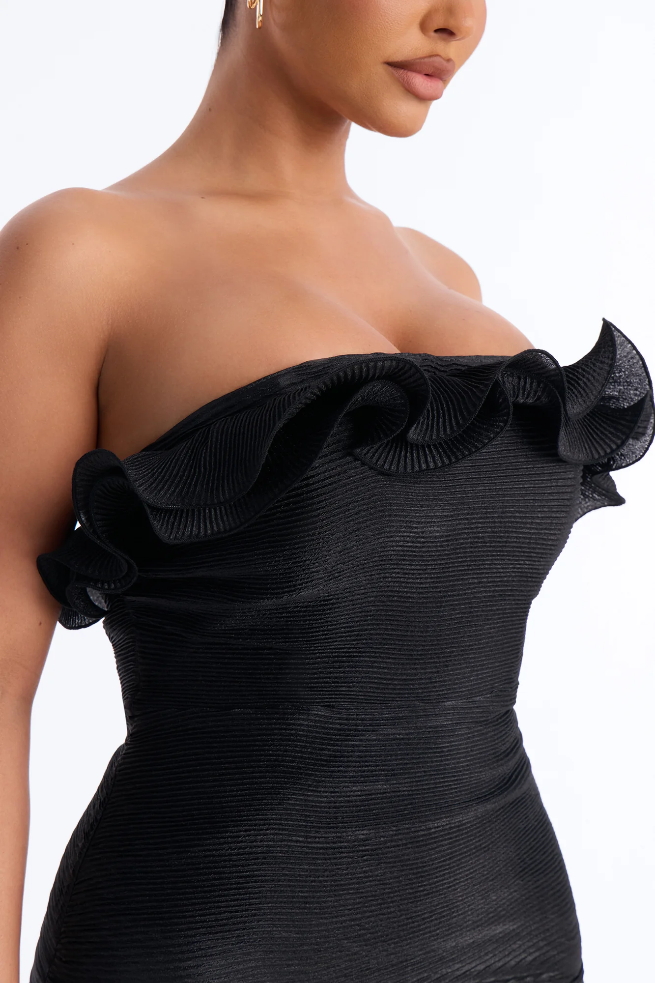Hitting The Town Organza Mini Dress - Black - Image 3