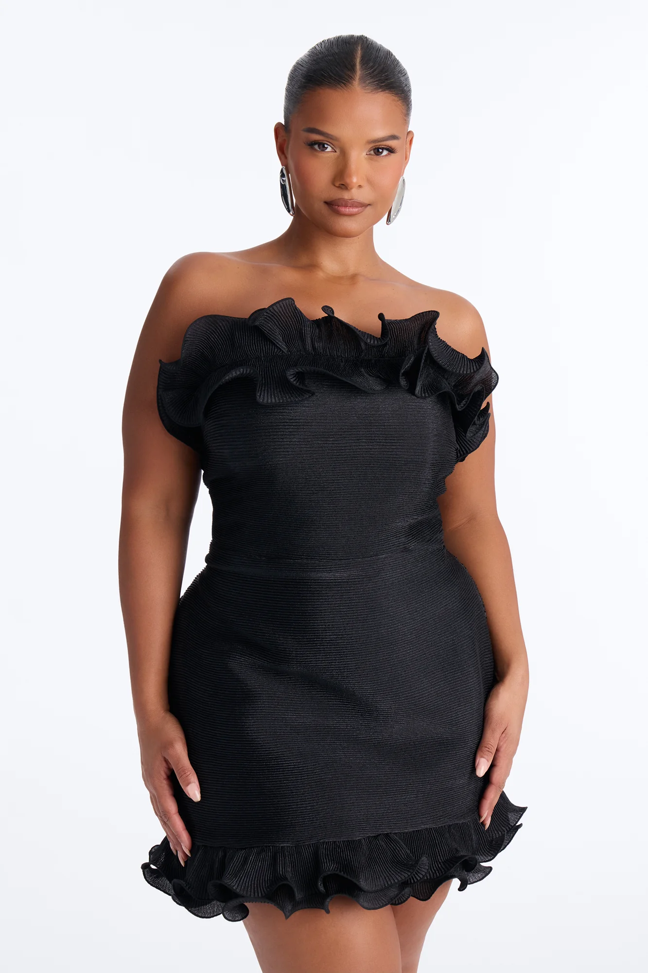 Hitting The Town Organza Mini Dress - Black - Image 5