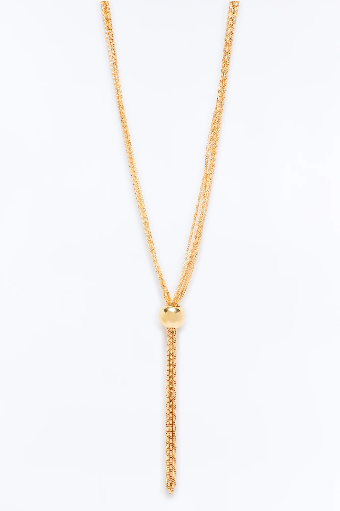 Hold On Tight Fringe Lariat Necklace - Gold - Image 2