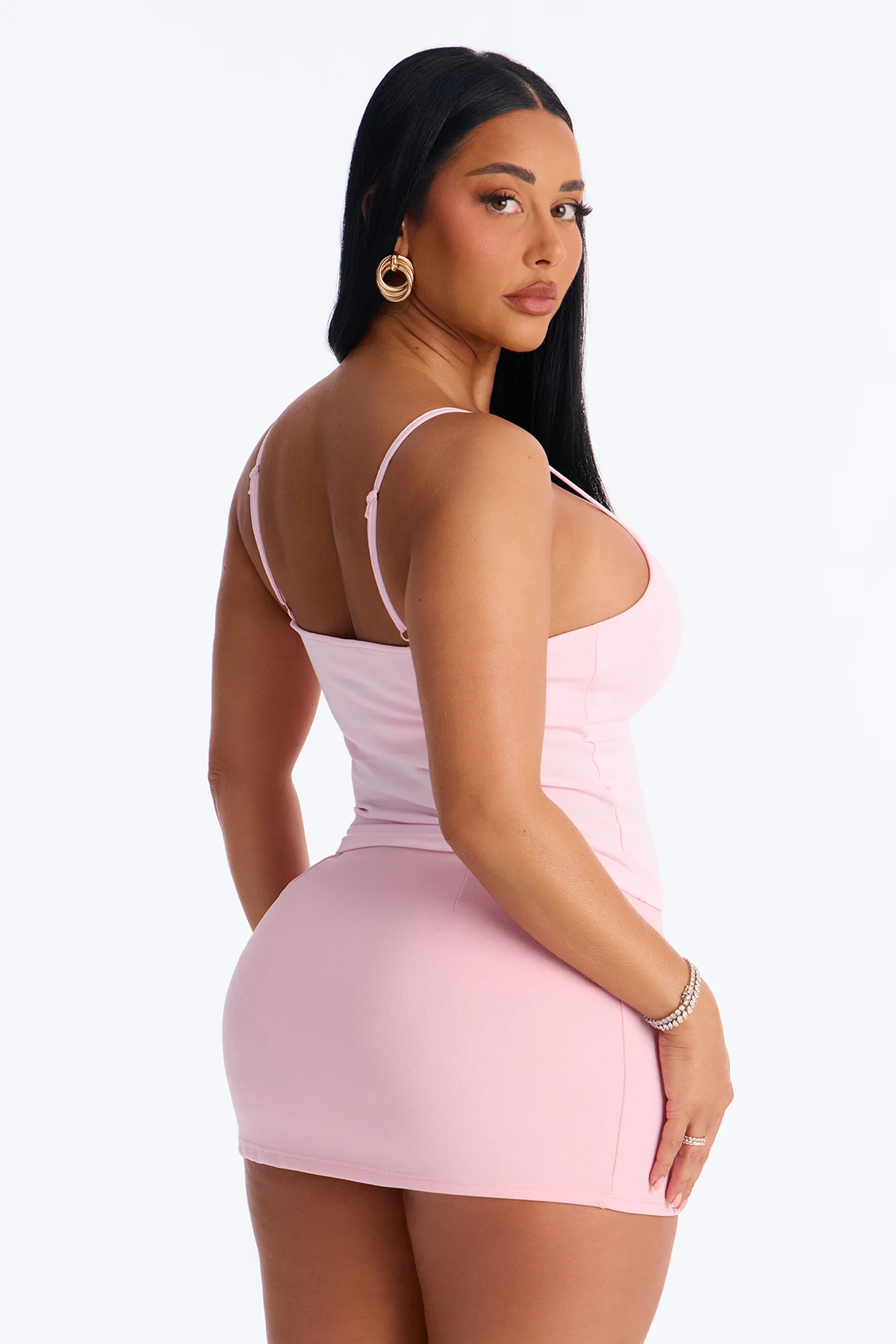 Holly Padded Basic Cami Top - Pink - Image 4