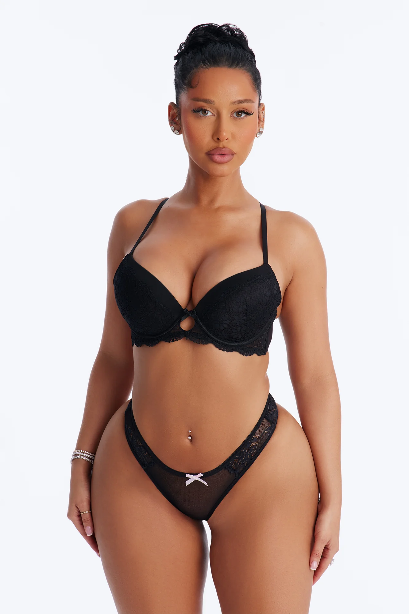 Honey Kiss Lace Longline Bra - Black - Image 2