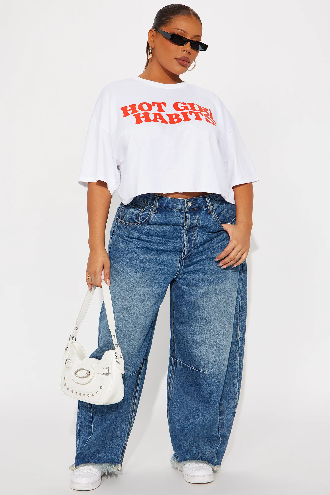 Hot Girl Habits Cropped Tee - White - Image 6