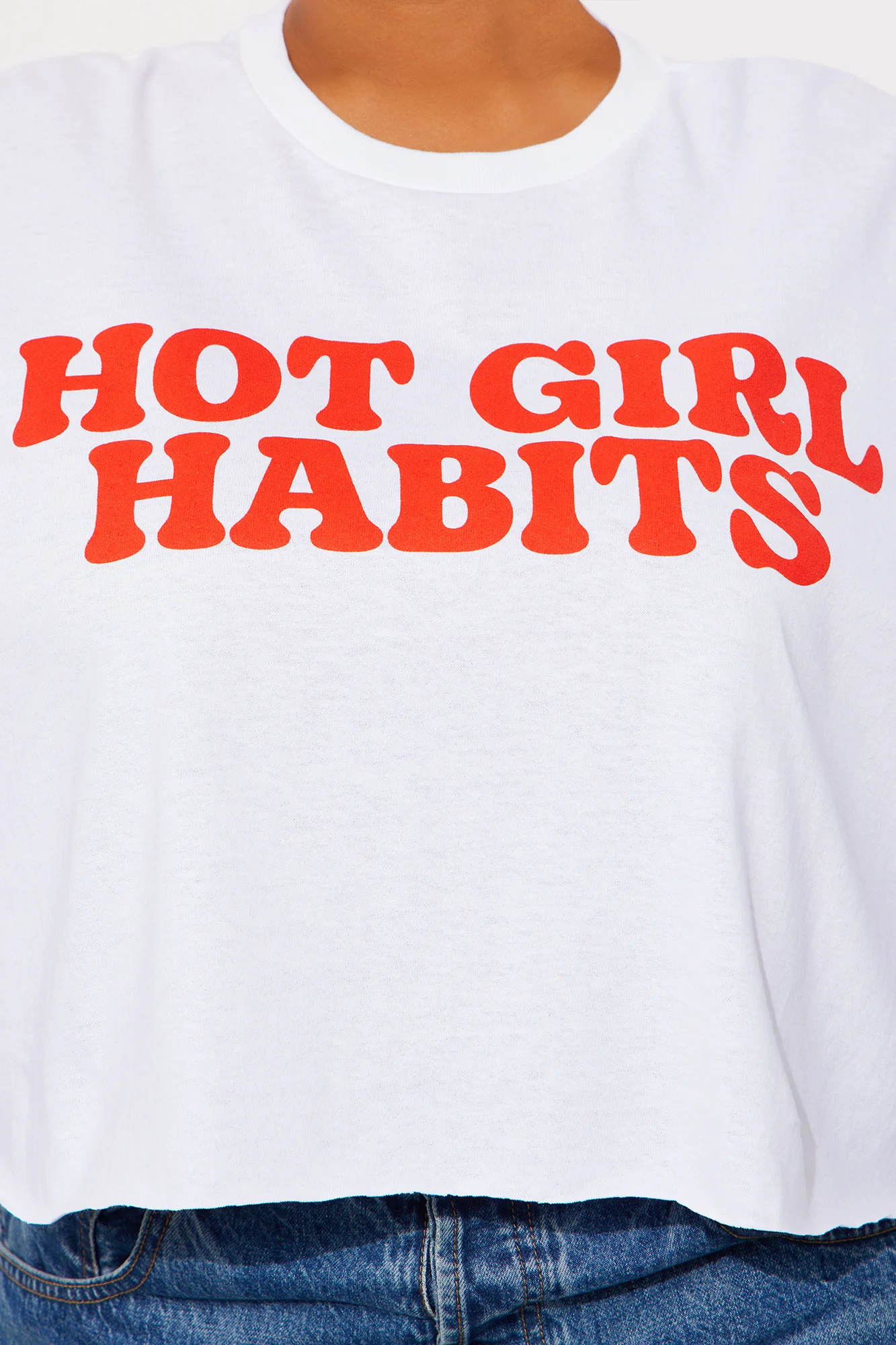 Hot Girl Habits Cropped Tee - White - Image 7