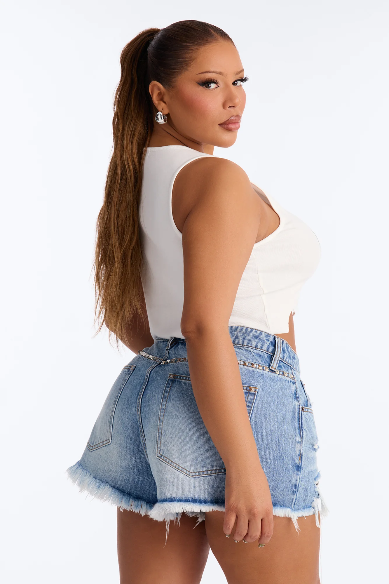 Hot Intention Lips Distressed Tank - White - Image 8
