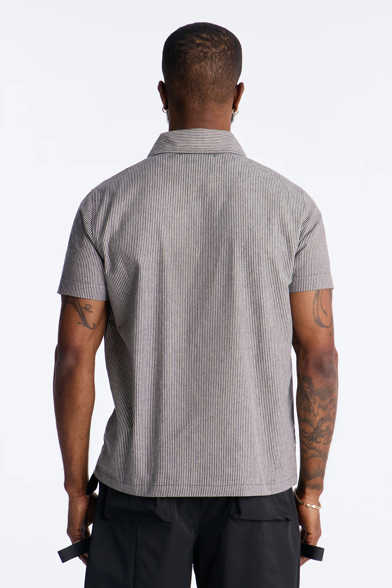 Hot Road Quarter Zip Short Sleeve Polo - Grey - Image 4