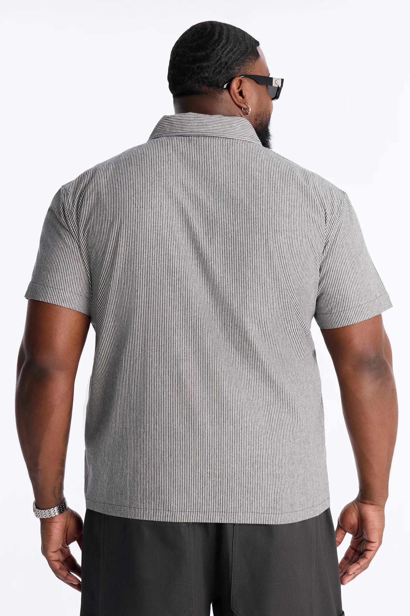 Hot Road Quarter Zip Short Sleeve Polo - Grey - Image 8
