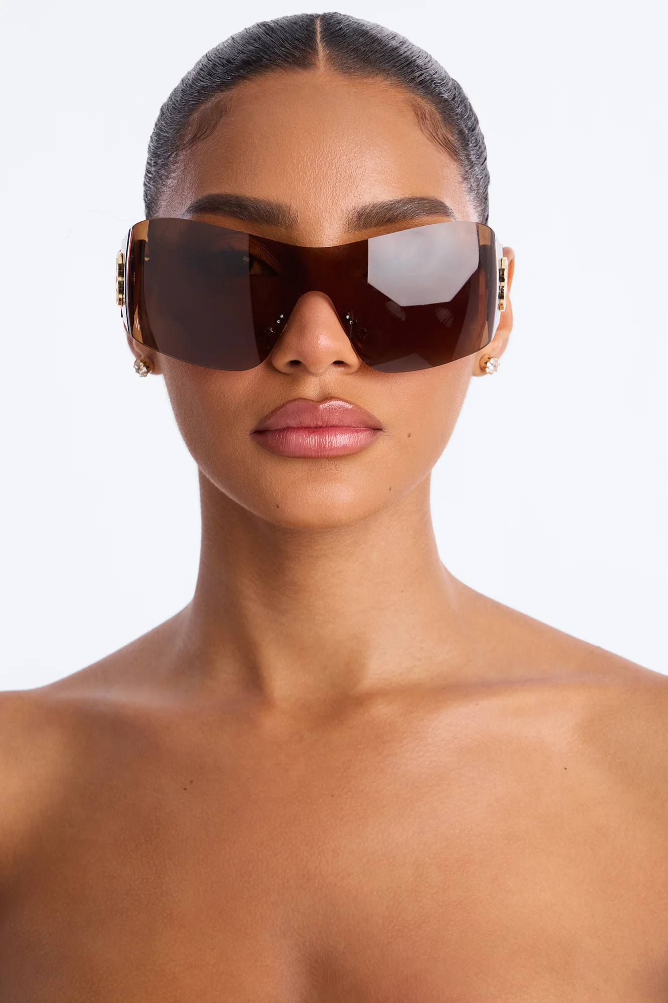 Hot Shot Shield Sunglasses - Brown - Image 2