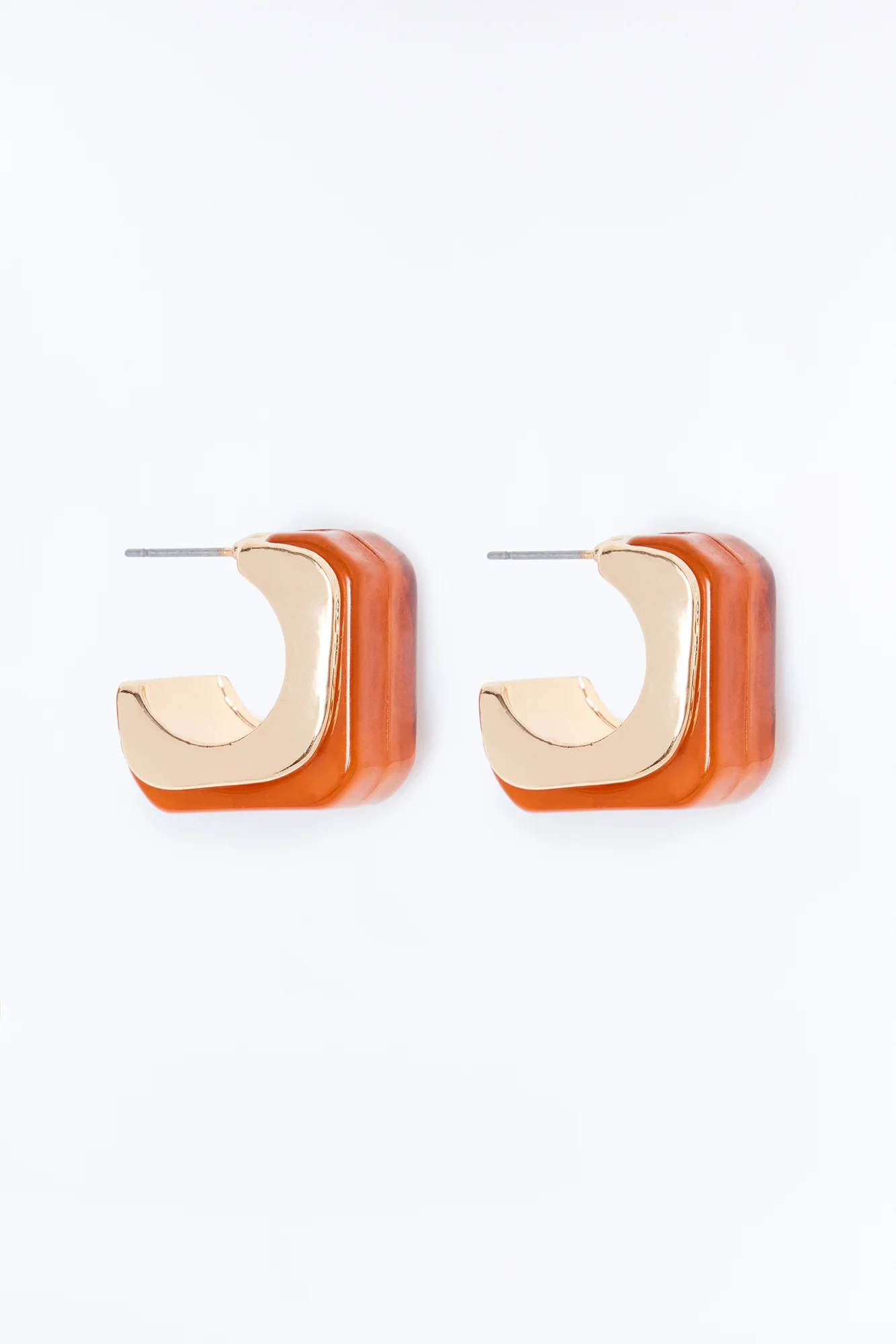 Hot Tropics Hoop Earrings - Gold/Orange