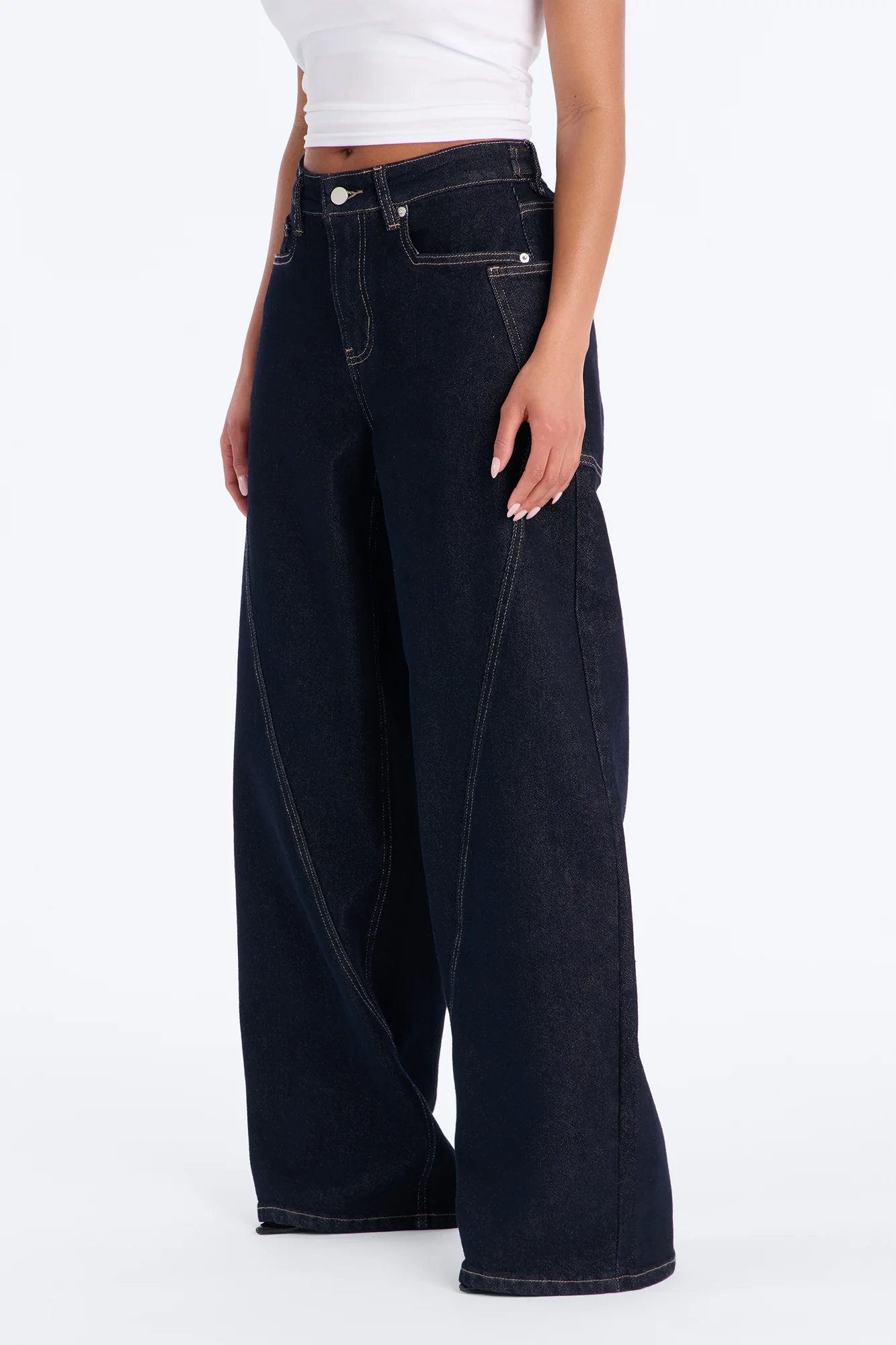 House Party Loose Fit Stretch Jeans - Dark Denim - Image 3