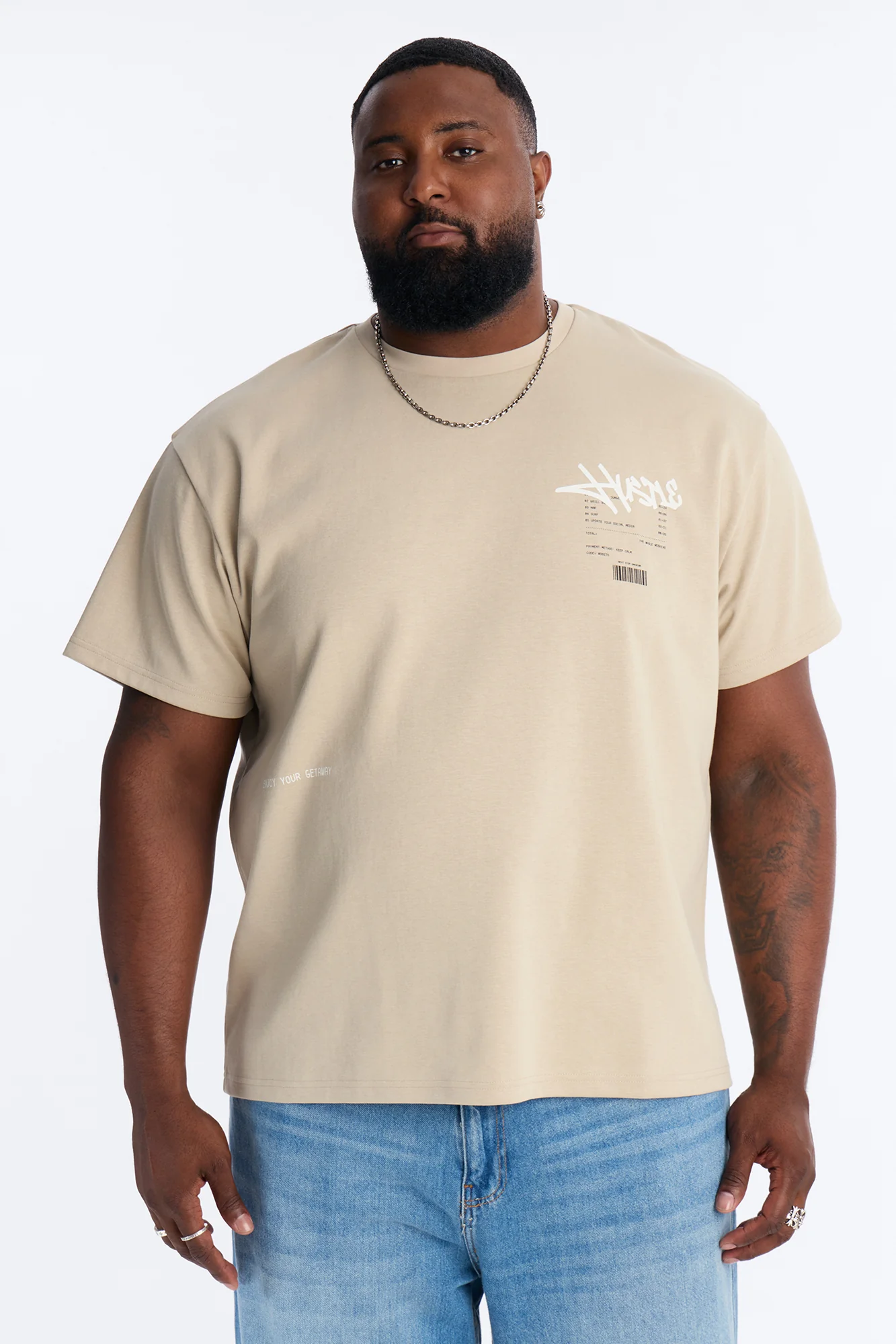 Hustle By Any Means Short Sleeve Tee - Khaki - Image 10