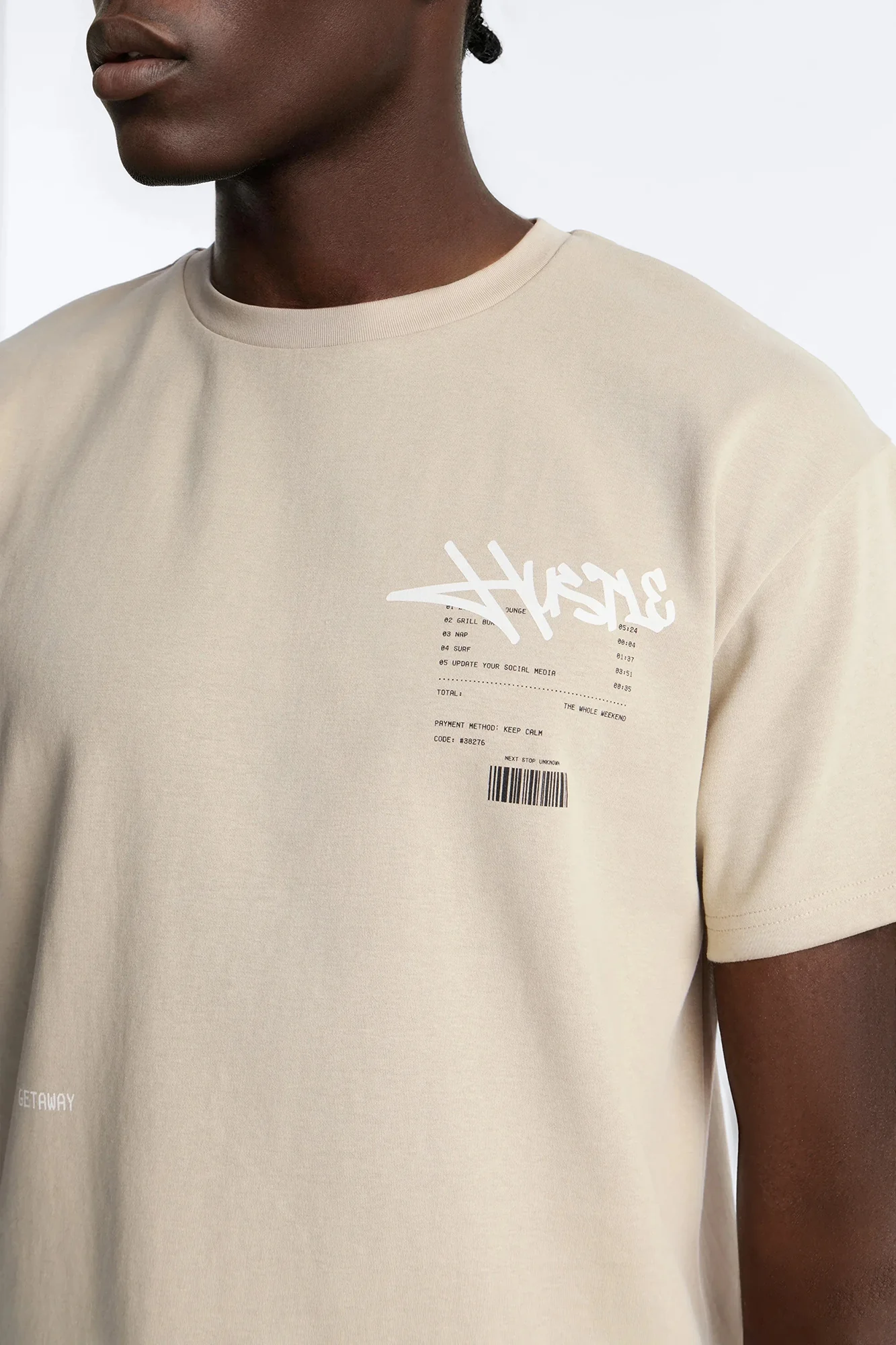 Hustle By Any Means Short Sleeve Tee - Khaki - Image 3