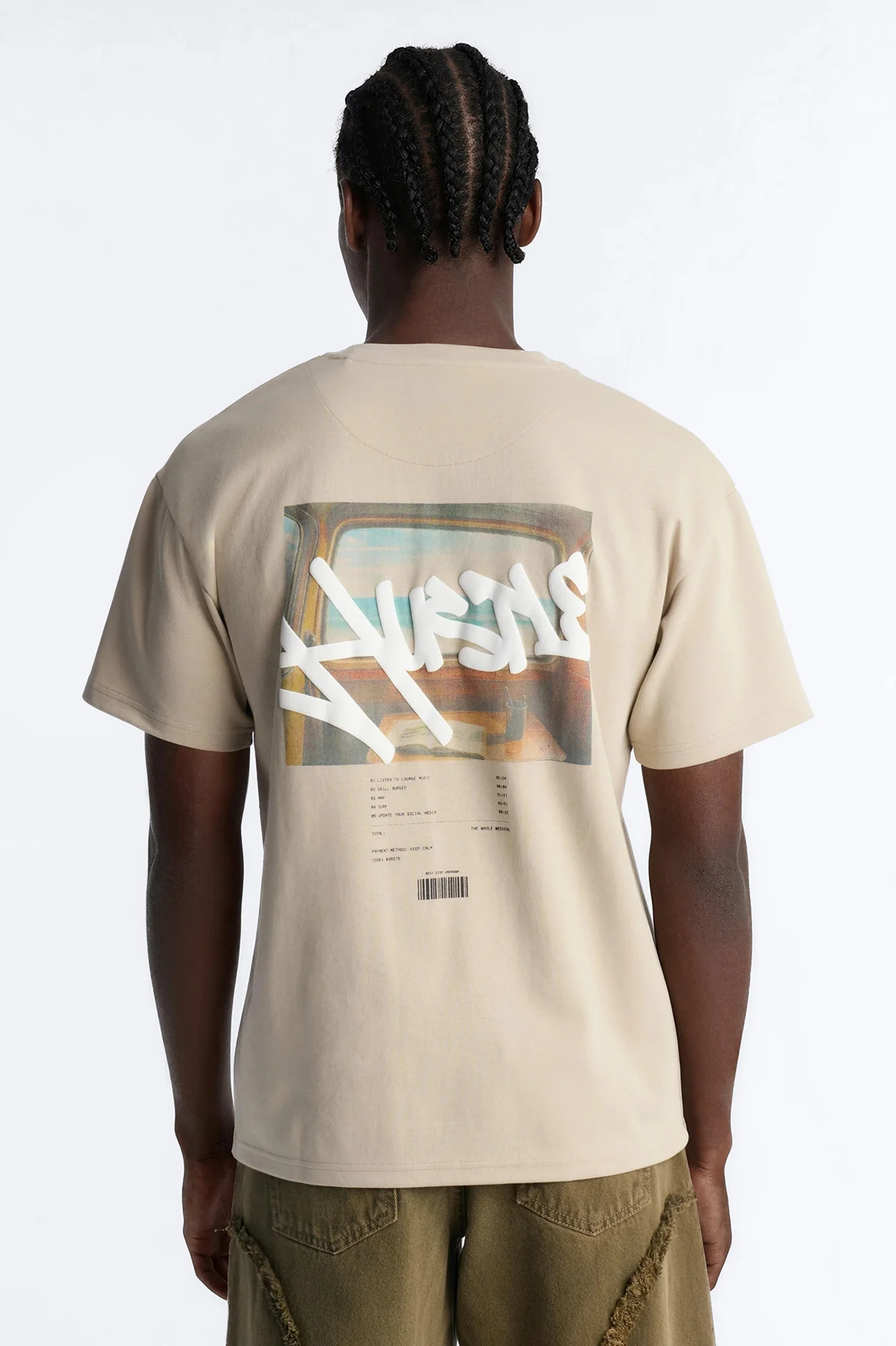 Hustle By Any Means Short Sleeve Tee - Khaki - Image 5