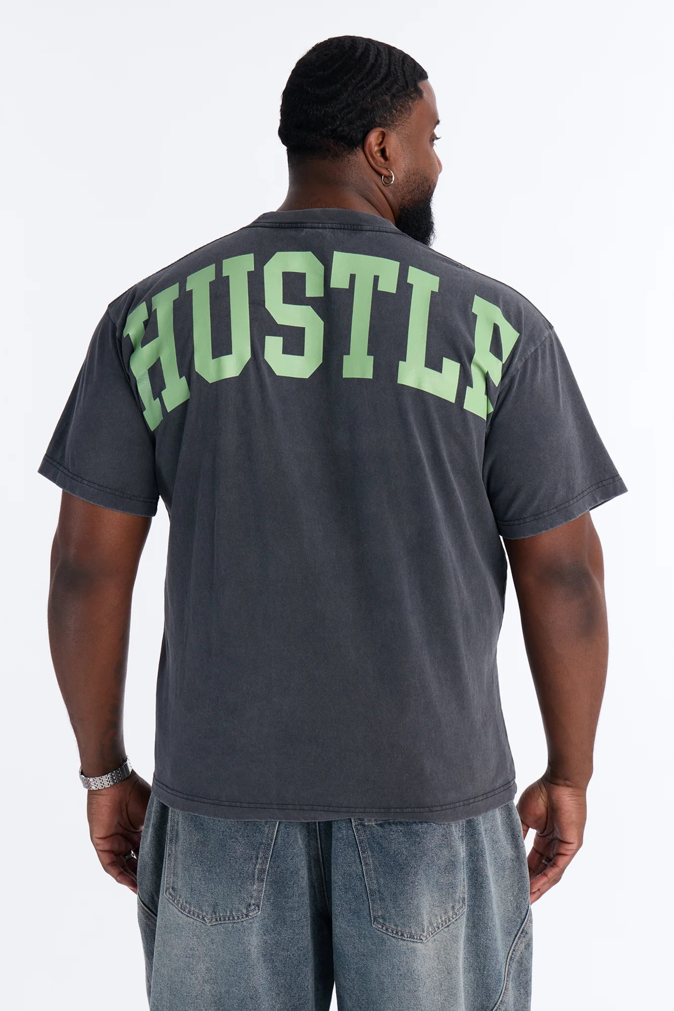 Hustle Dept Oversized Heavy Weight Short Sleeve Tee - Black - Image 8