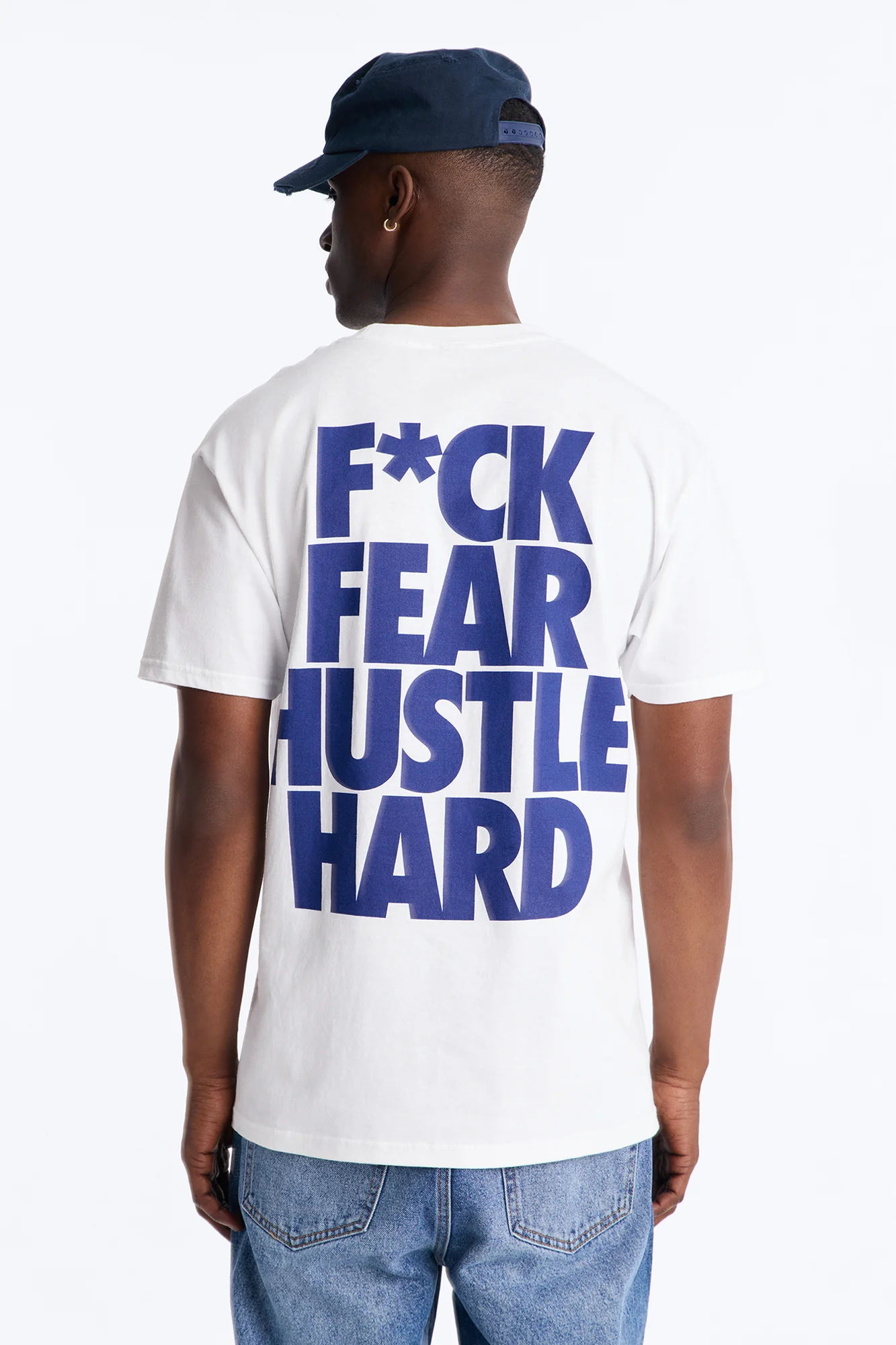 Hustle Hard Oversized Short Sleeve Tee - White