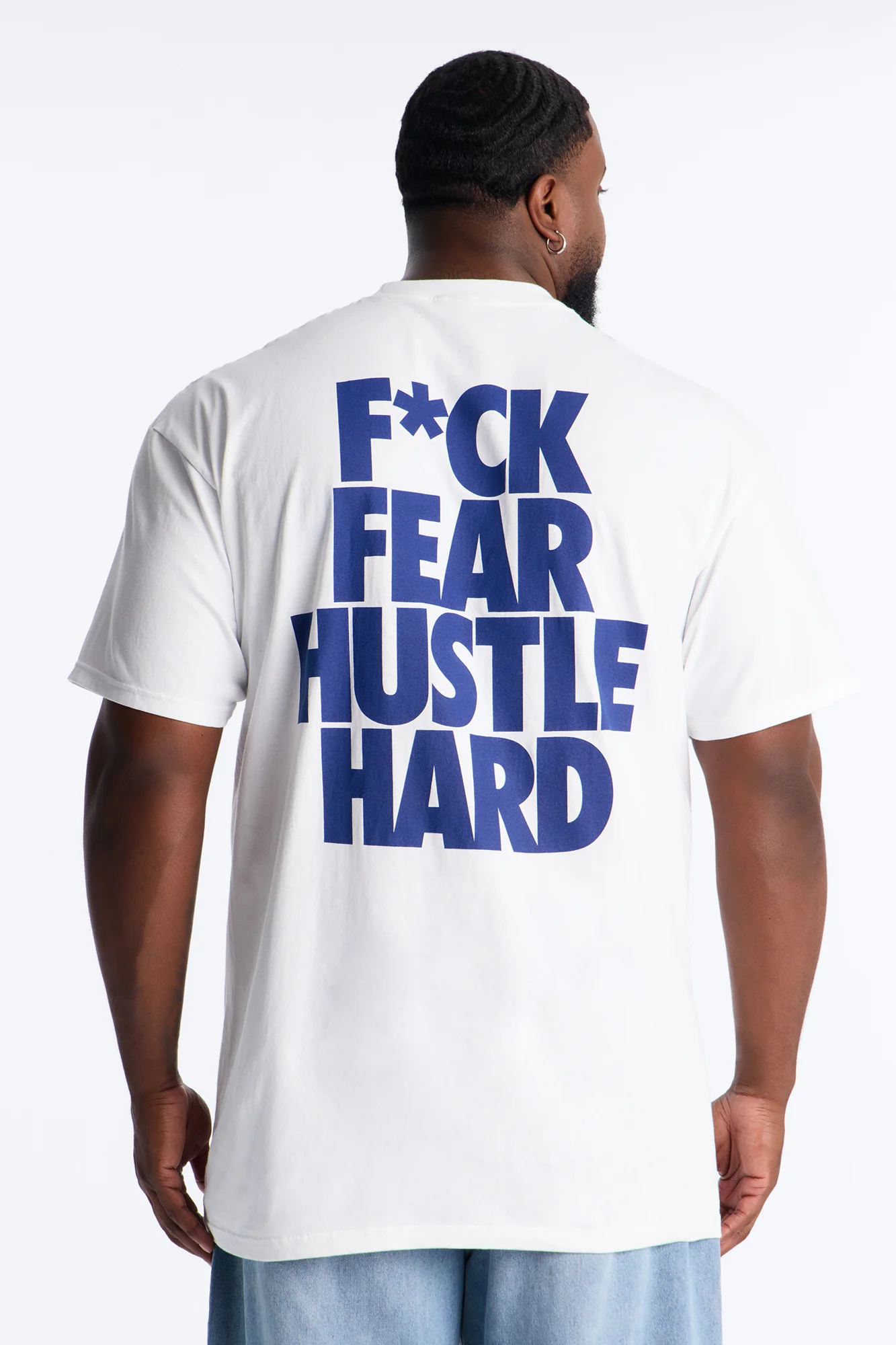Hustle Hard Oversized Short Sleeve Tee - White - Image 5