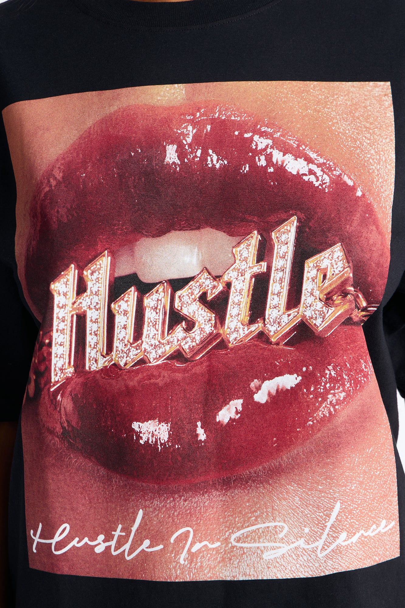 Hustle In Silence Tee - Black - Image 3