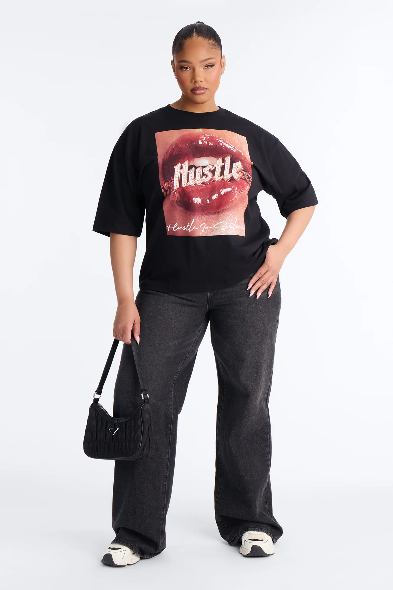 Hustle In Silence Tee - Black - Image 7