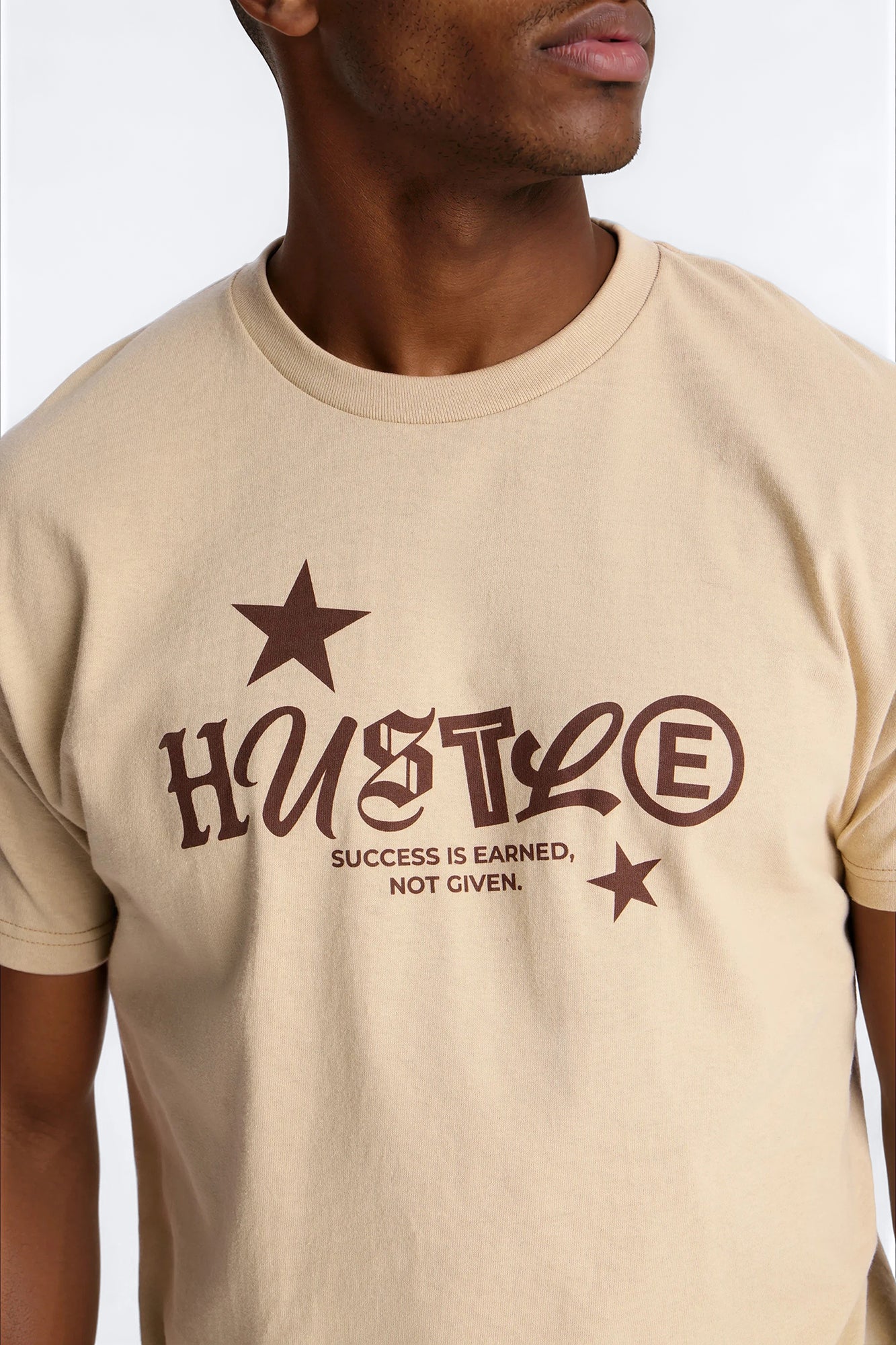 Hustle Mindset Oversized Short Sleeve Tee - Sand - Image 3