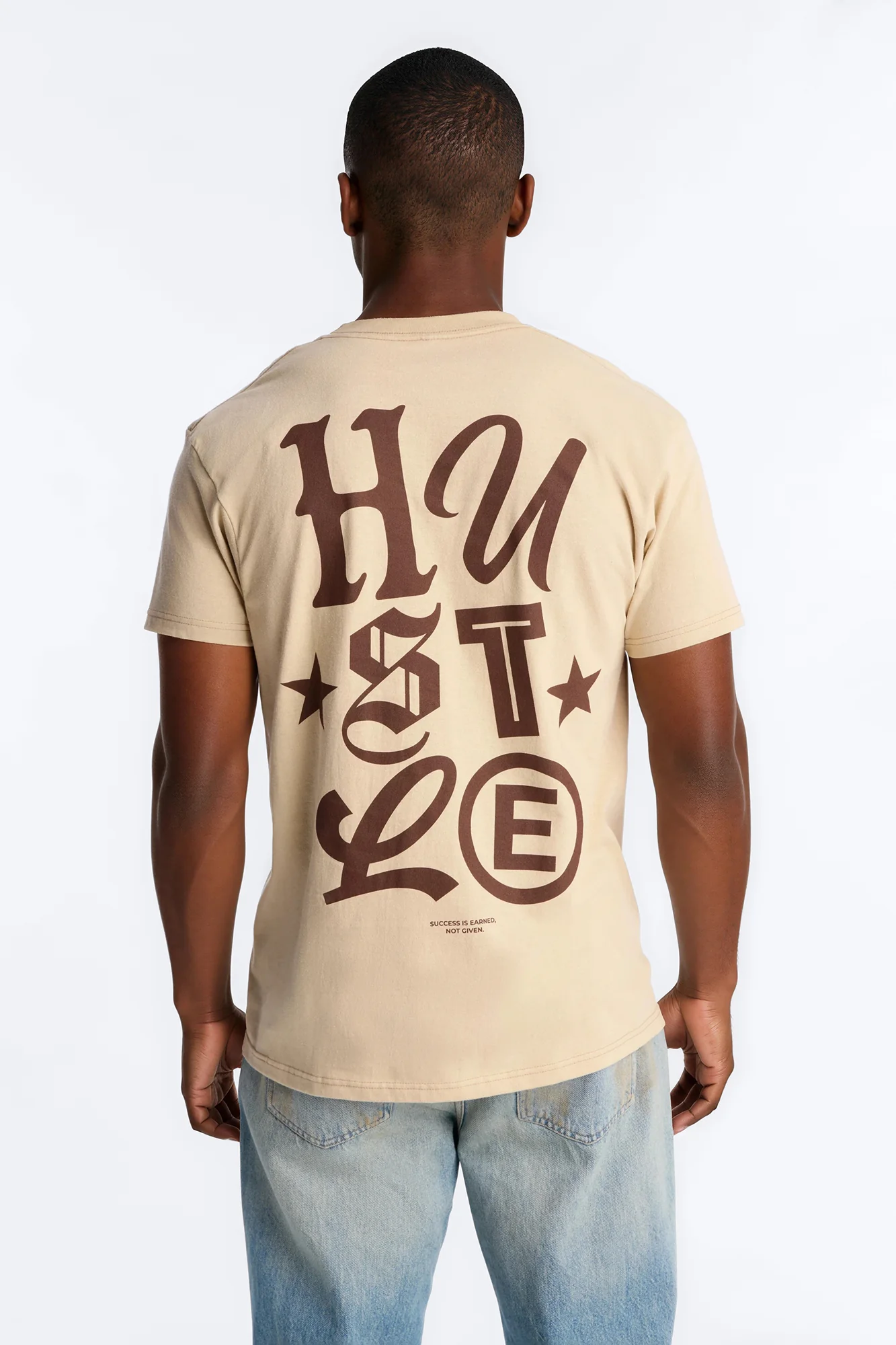 Hustle Mindset Oversized Short Sleeve Tee - Sand - Image 4