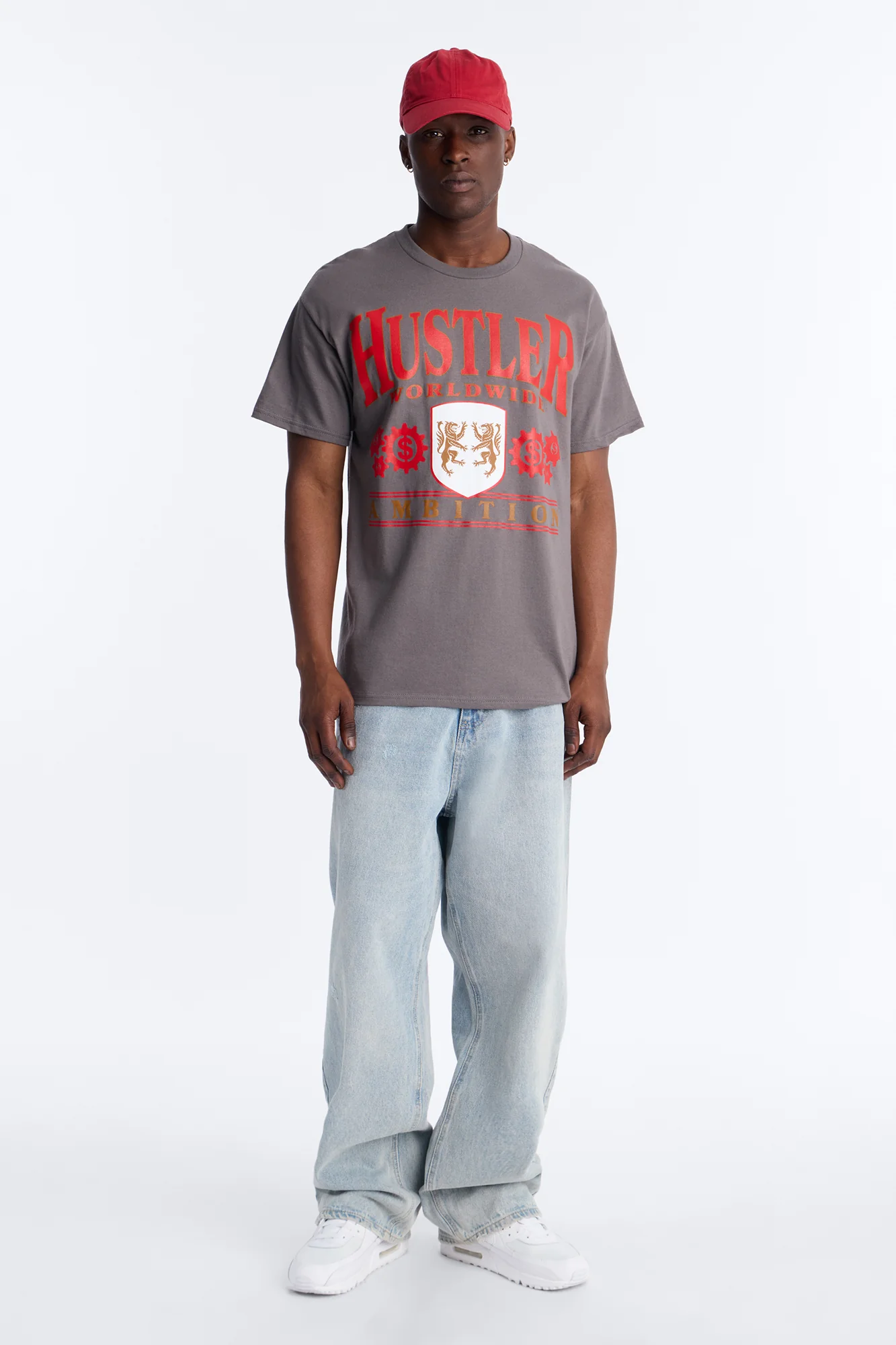 Hustler Ambition Oversized Short Sleeve Tee - Charcoal - Image 2