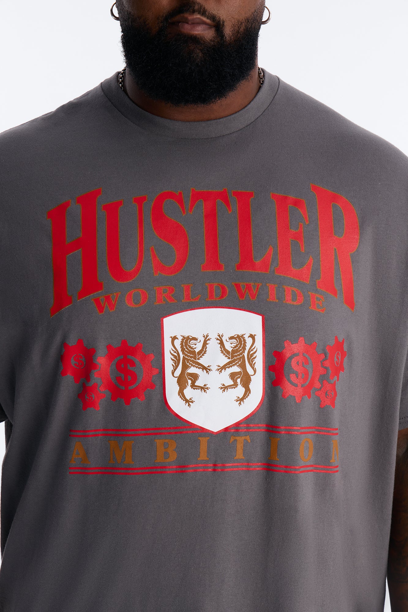 Hustler Ambition Oversized Short Sleeve Tee - Charcoal - Image 7
