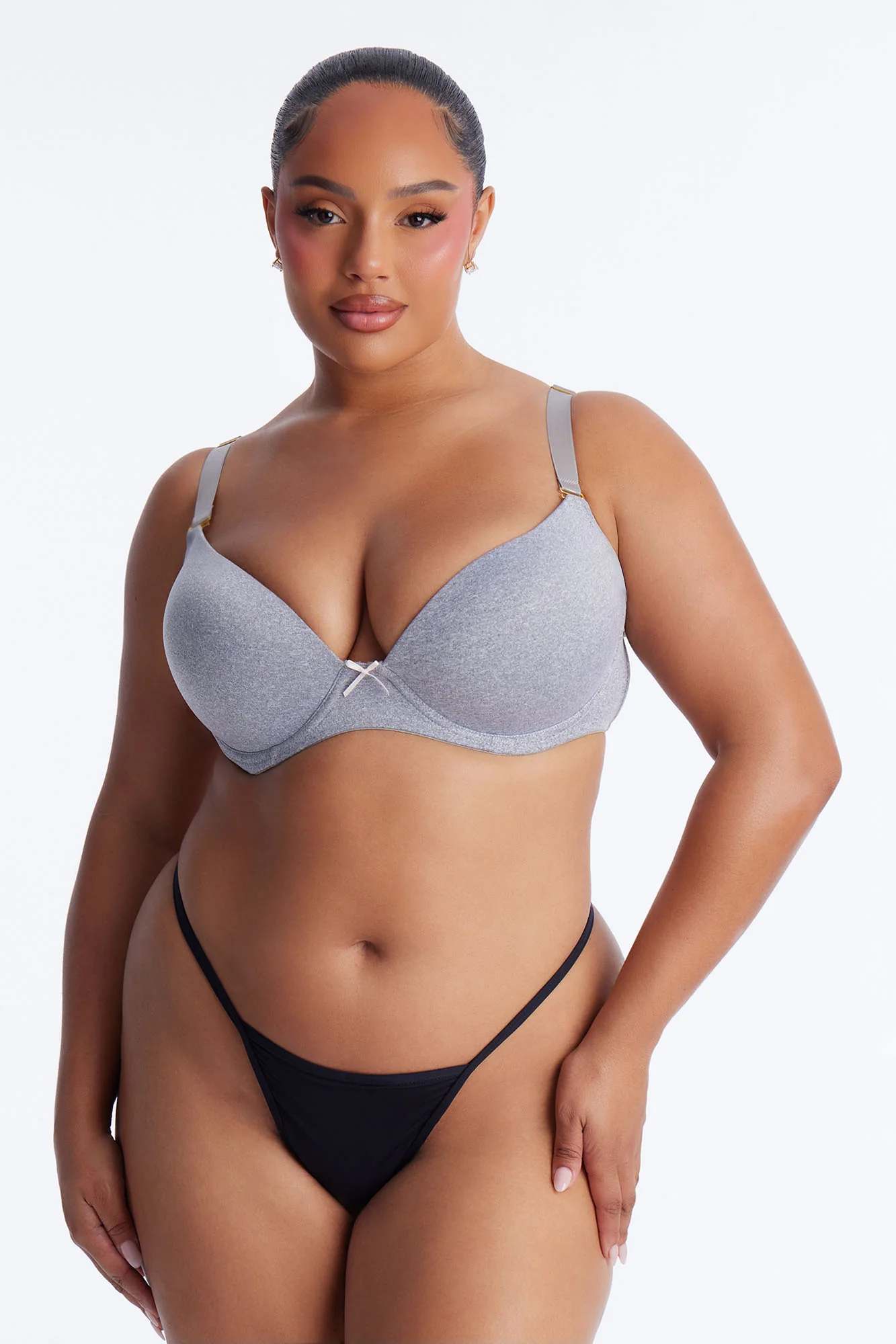 I Got You Push Up Tshirt Bra - Heather Grey - Image 2