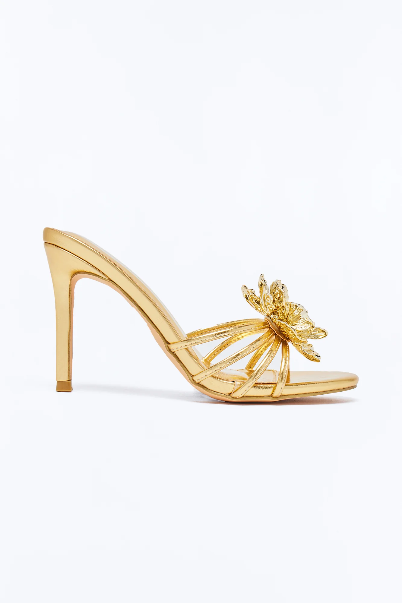 Iana Flower Stiletto Heels - Gold