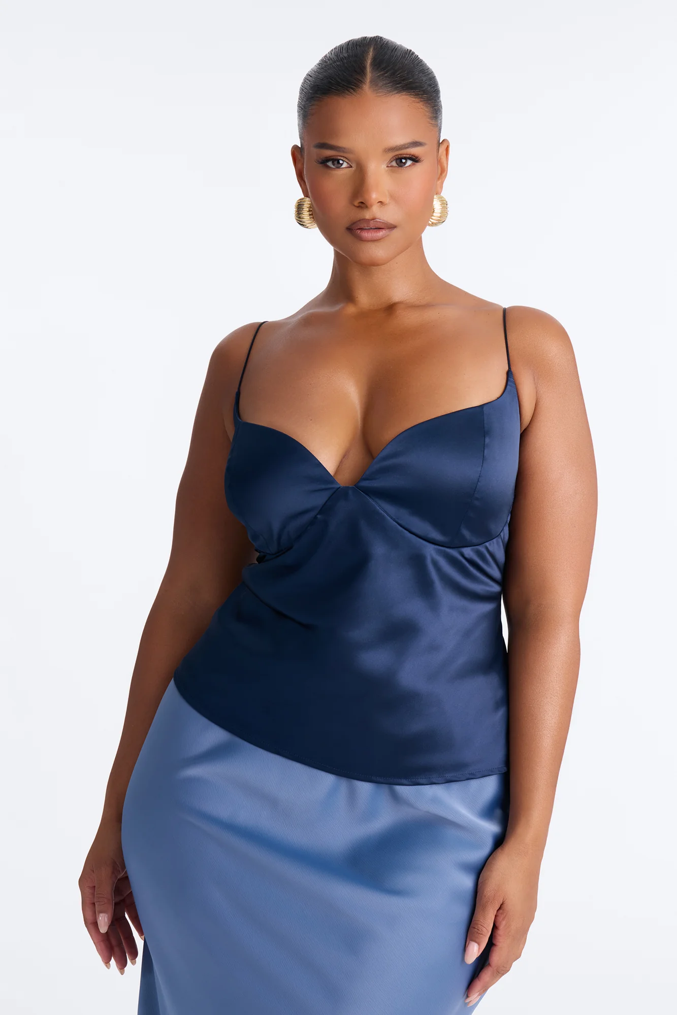 I'm The Masterpiece Satin Top - Navy - Image 5